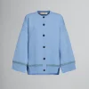Knitwear>Marni Blue Wool Cardigan With Kimono Sleeves IRISBLUE