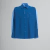Tops & T-Shirts>Marni Blue Wool Shirt With Contrast Back ORIONBLUE