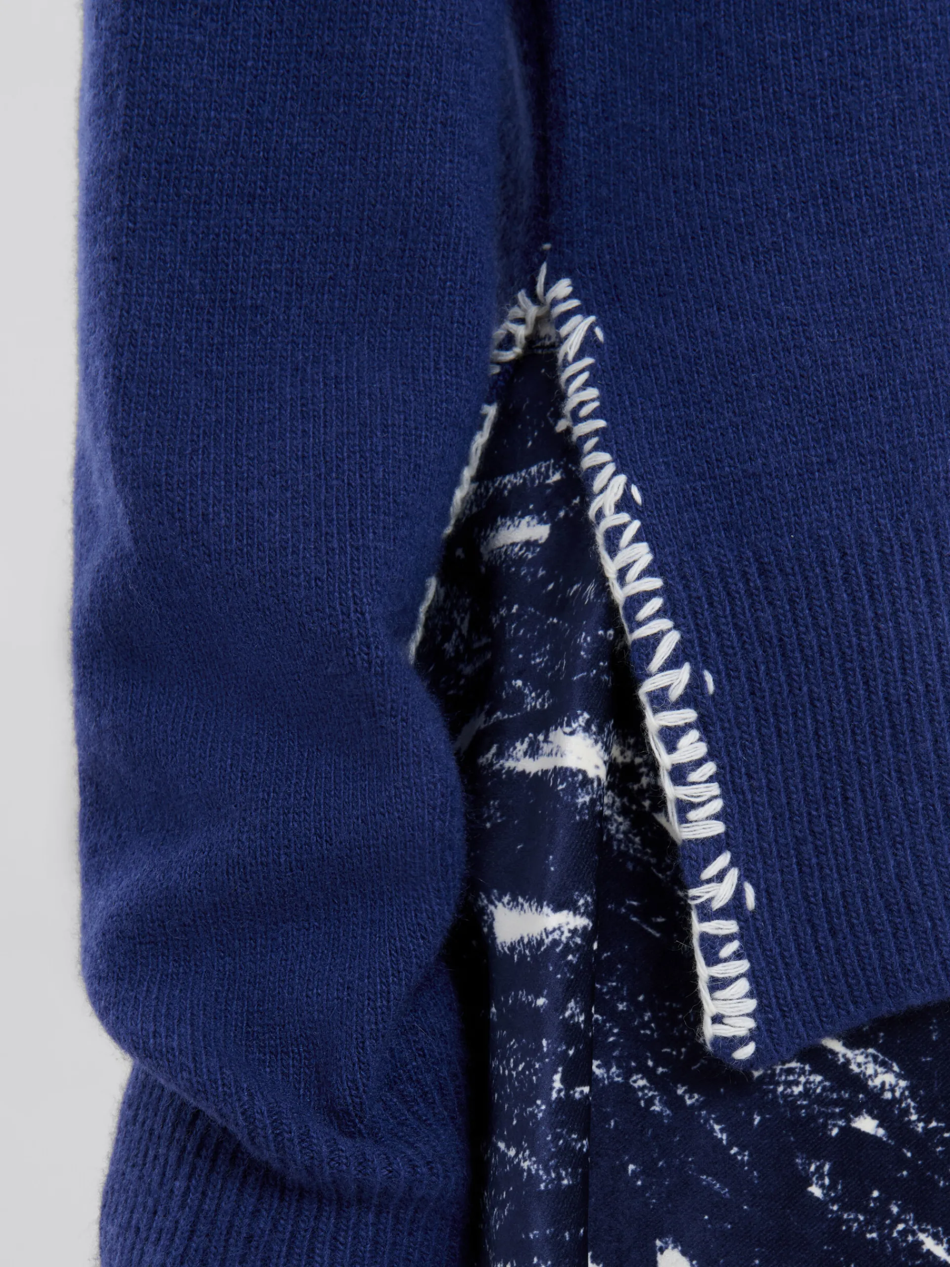 Knitwear>Marni Blue Wool-cashmere Cardigan With Mending BLUECHINA