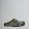 Flats | Fussbett>Marni Blue-grey Long Hair Calfskin Fussbett Sabot BLUESODALITE