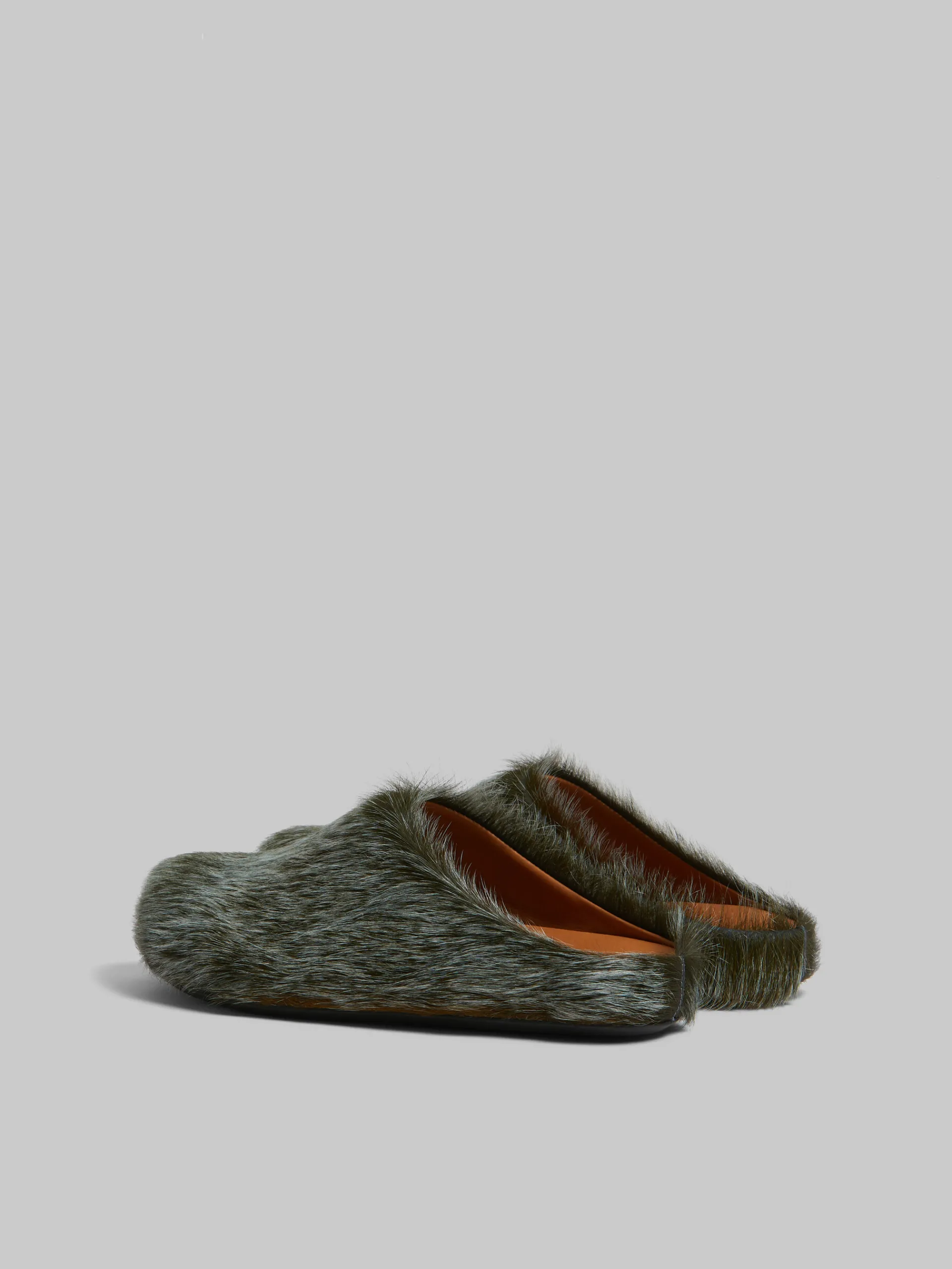 Flats | Fussbett>Marni Blue-grey Long Hair Calfskin Fussbett Sabot BLUESODALITE