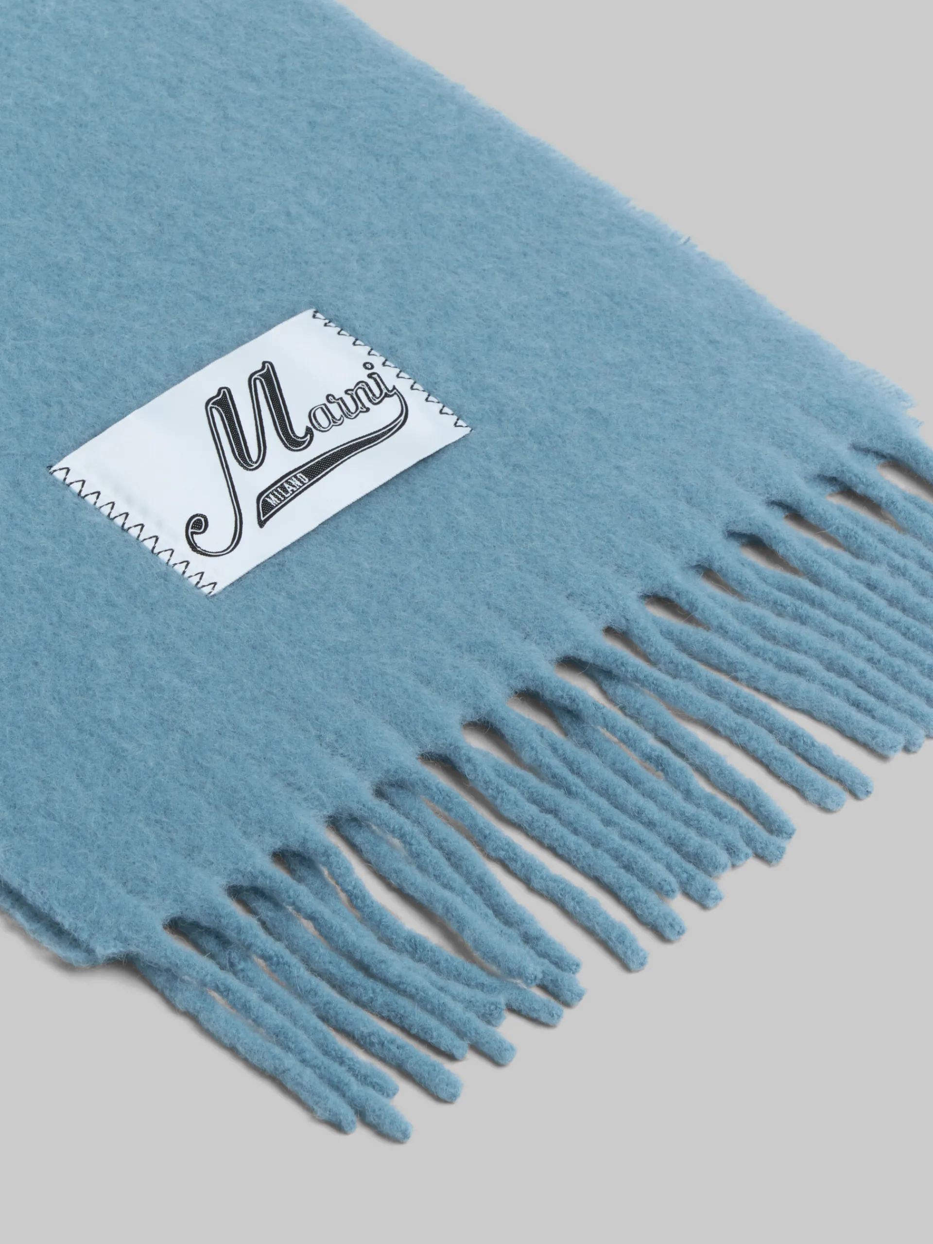 Scarves>Marni Bright Blue Alpaca Scarf LAKE