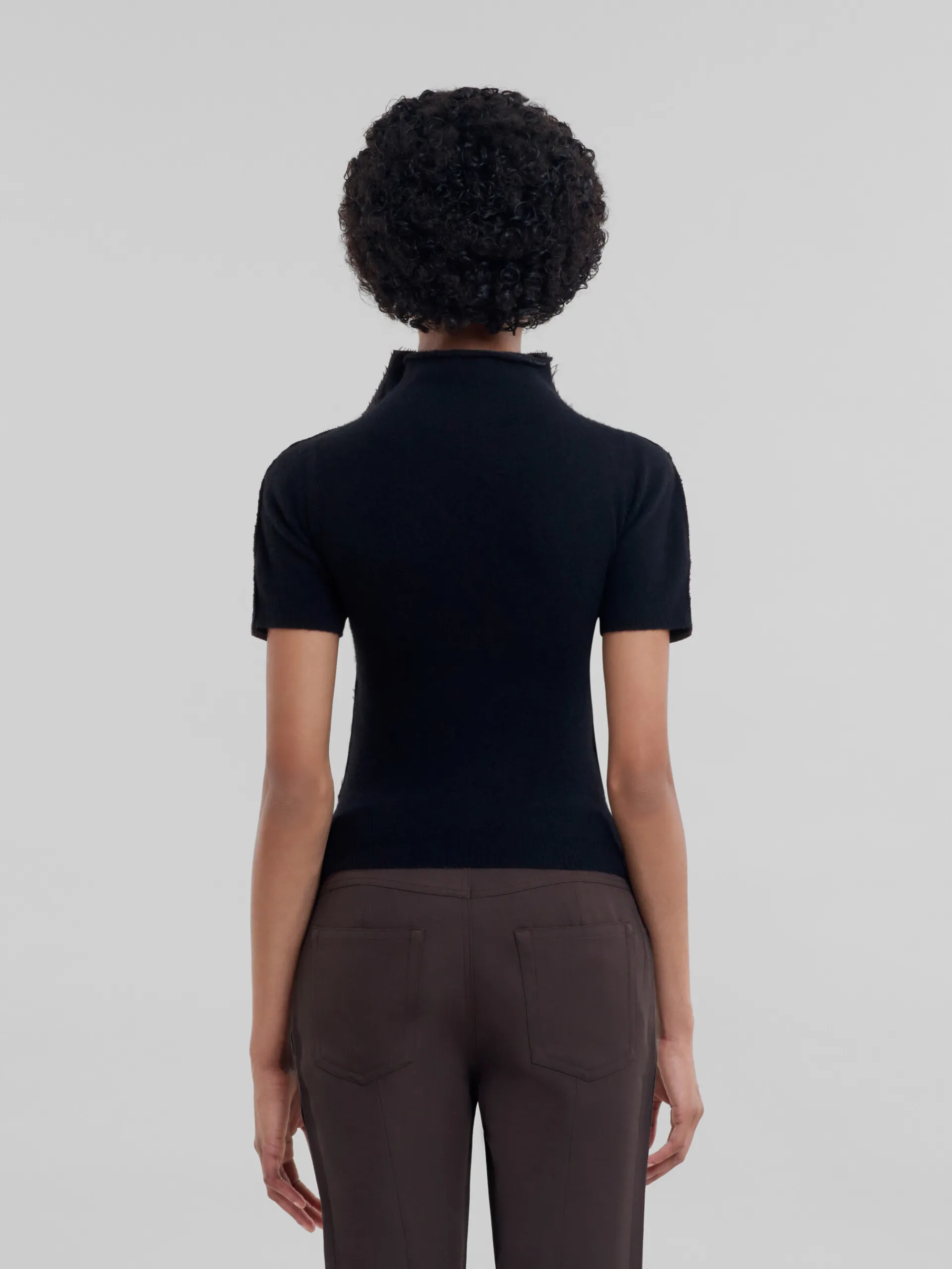 Knitwear>Marni Brown And Wool And Cashmere Sweater BLACK