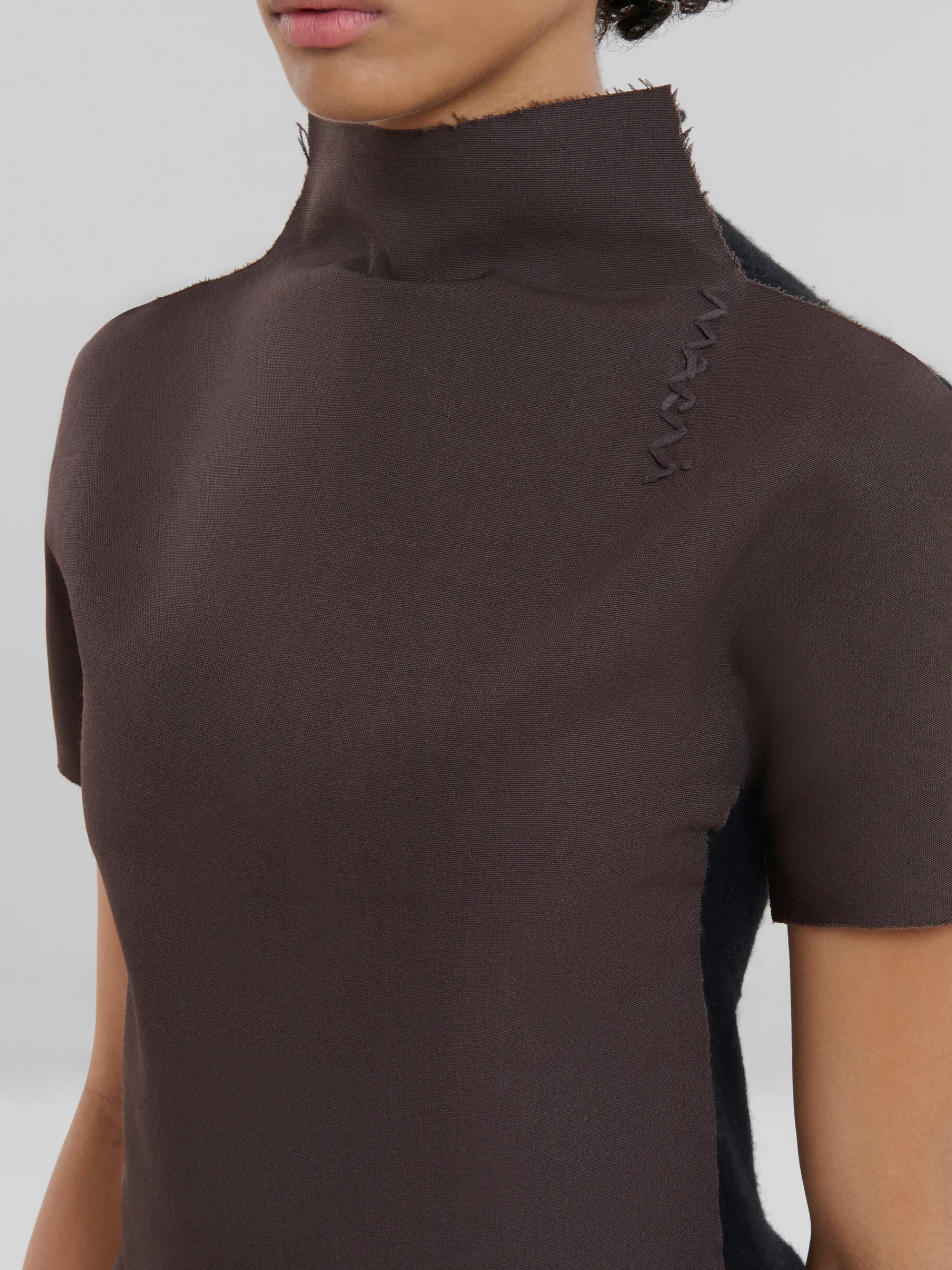 Knitwear>Marni Brown And Wool And Cashmere Sweater BLACK