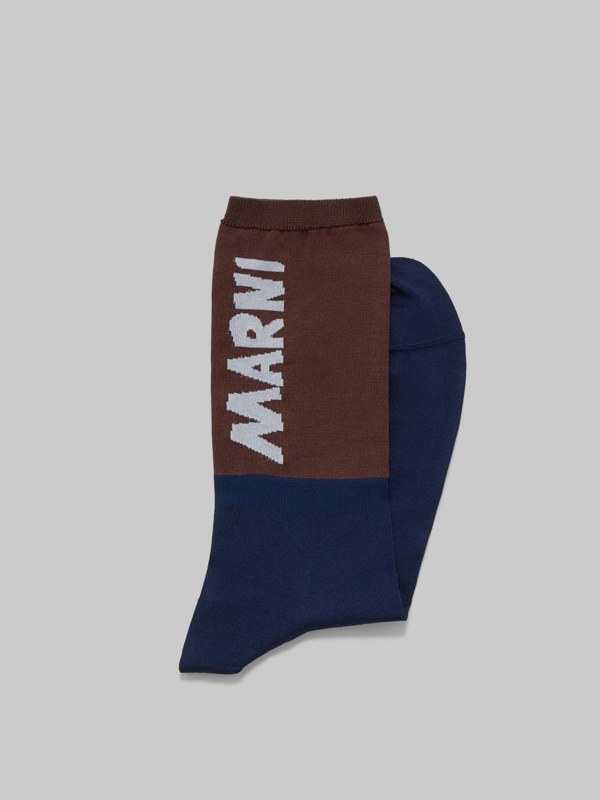 Socks>Marni Brown And Blue Socks With Logo TONIC