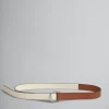 Other Accessories>Marni Brown And Cream Leather Belt With Ring Buckle CINNAMON/SHELL
