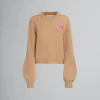 Knitwear>Marni Brown Cashmere Jumper With Mending Patch BUTTERCREAM