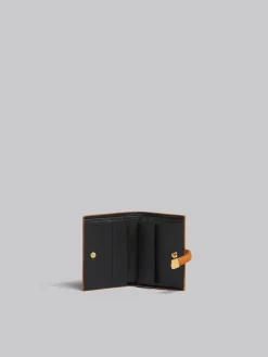 Wallets & Small Leather Goods>Marni Brown Leather Bifold Prisma Wallet BISCUIT