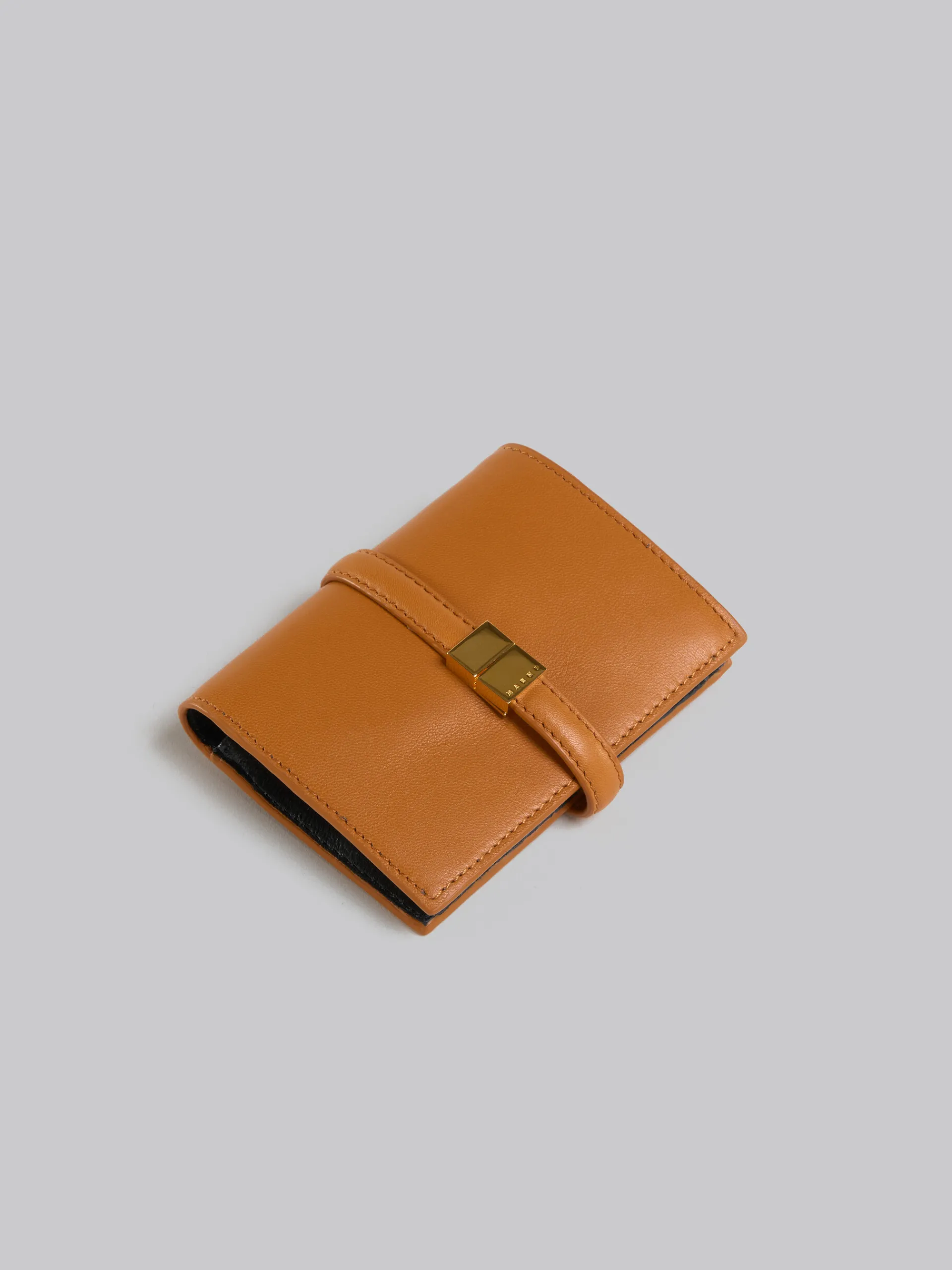 Wallets & Small Leather Goods>Marni Brown Leather Bifold Prisma Wallet BISCUIT