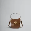 Shoulder Bags>Marni Brown Leather Butterfly Small Handbag MAROON
