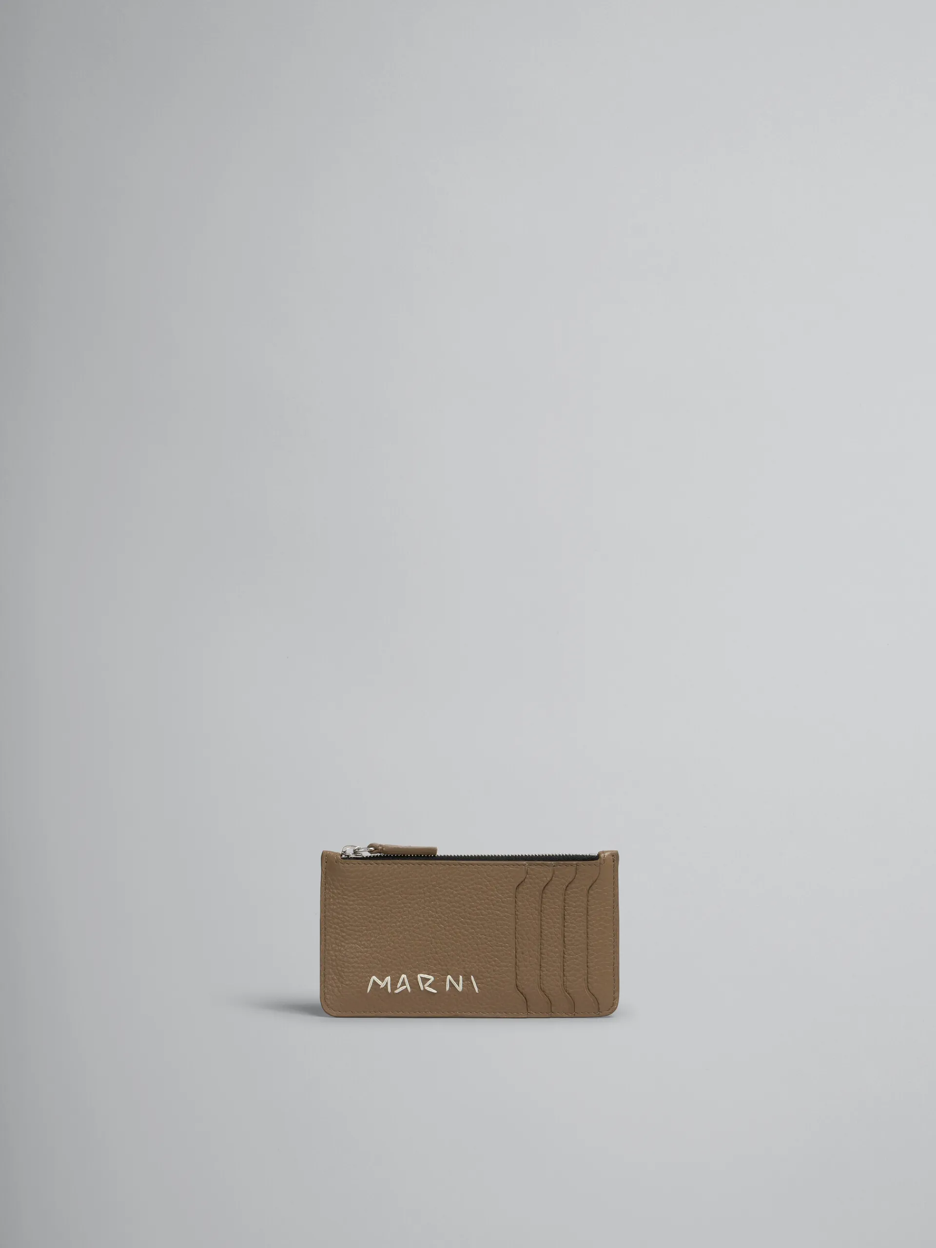 Wallets & Small Leather Goods>Marni Brown Leather Card Case With Mending CRETA