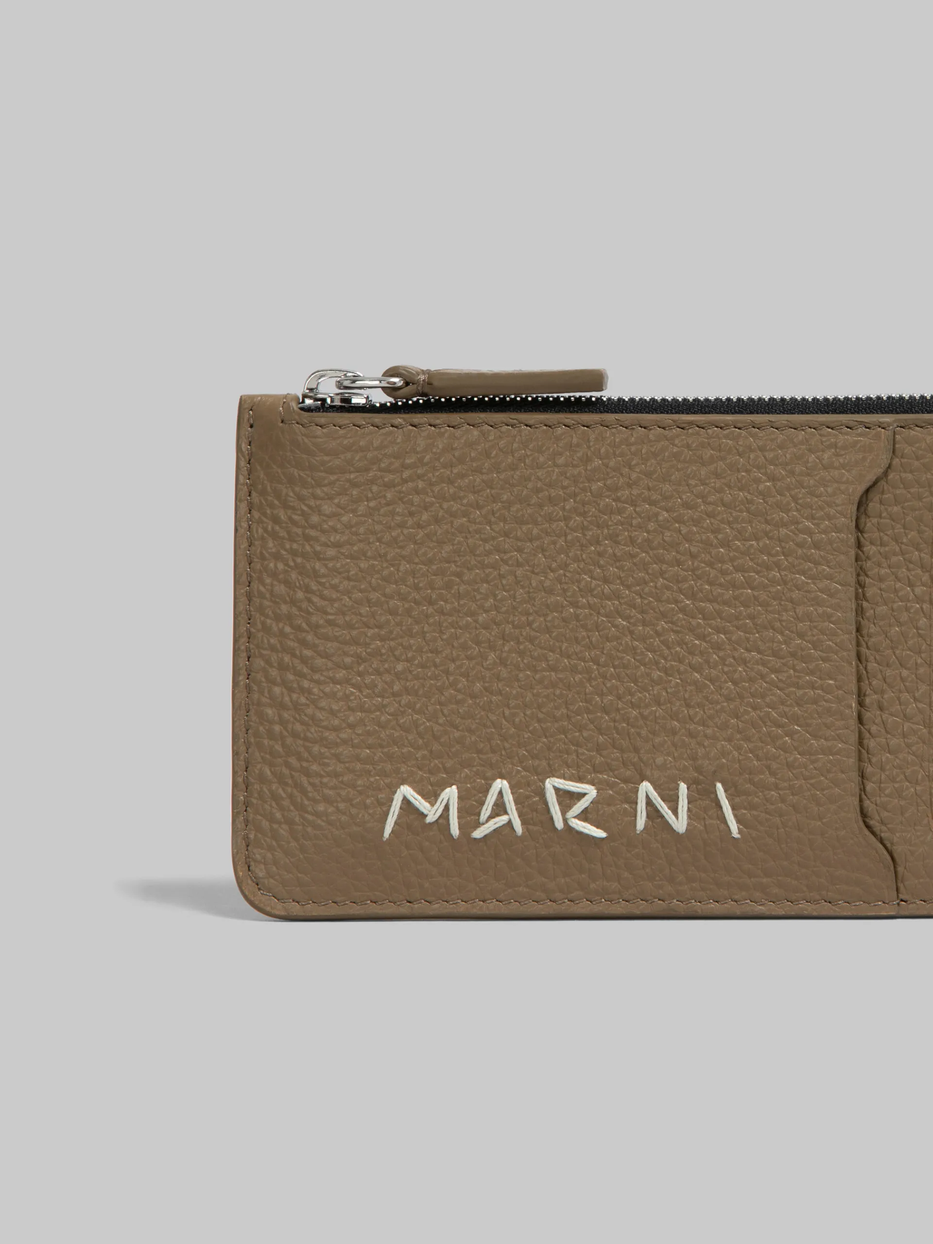 Wallets & Small Leather Goods>Marni Brown Leather Card Case With Mending CRETA