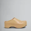 Flats>Marni Brown Leather Chunky Clog Sabot NOMAD/BEIGE