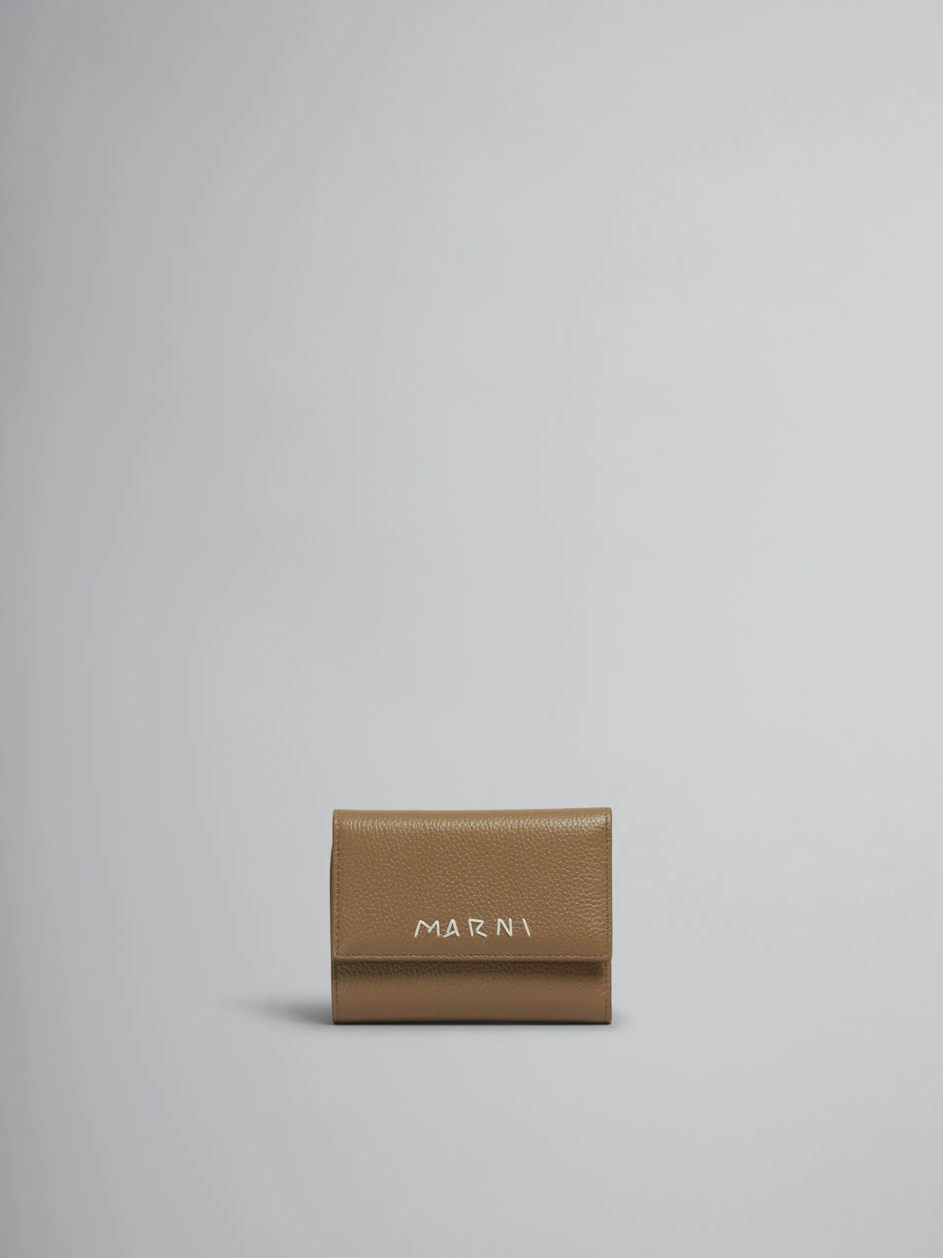 Wallets & Small Leather Goods>Marni Brown Leather Trifold Wallet With Mending CRETA