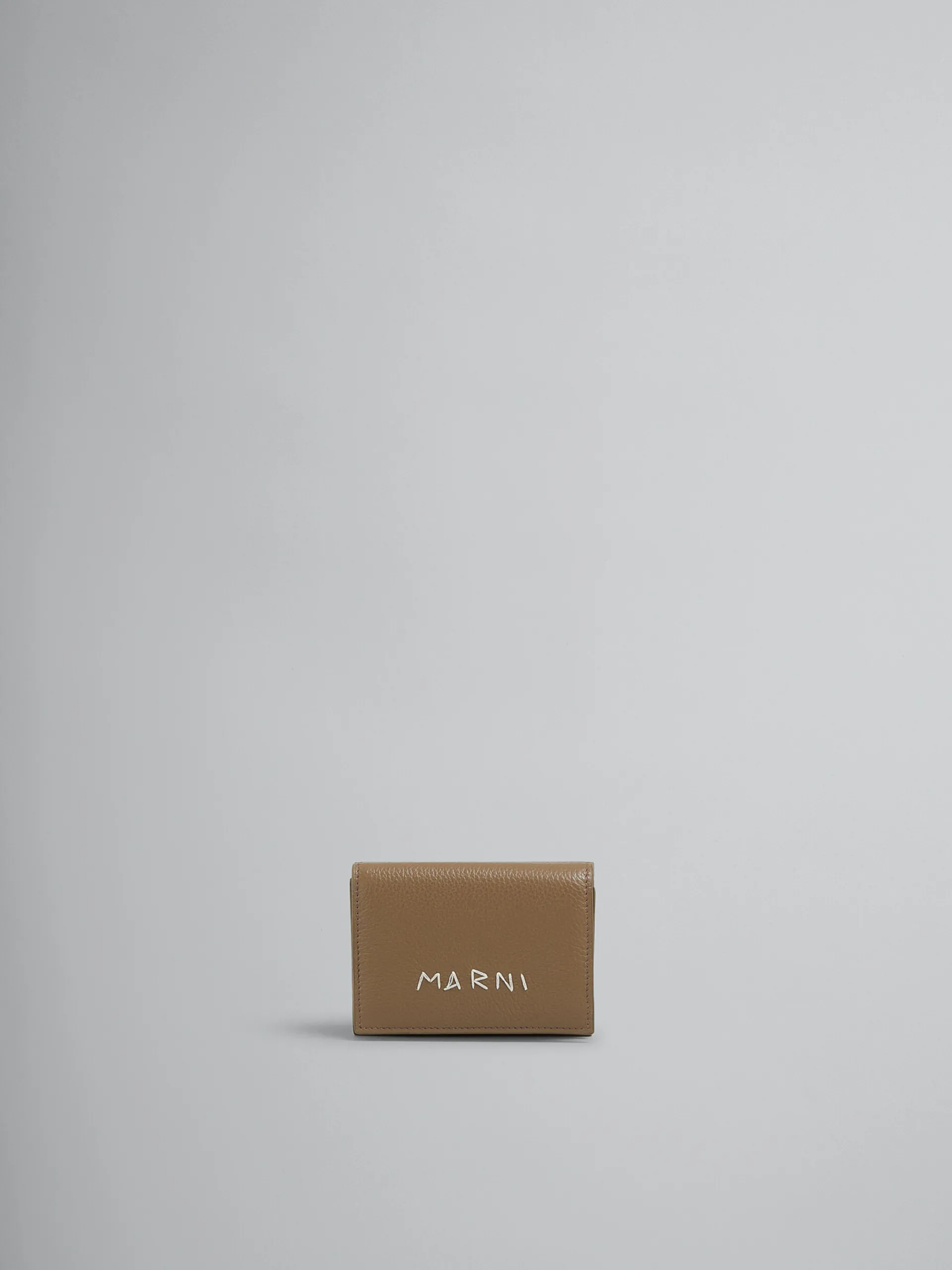 Wallets & Small Leather Goods>Marni Brown Leather Trifold Wallet With Mending CRETA