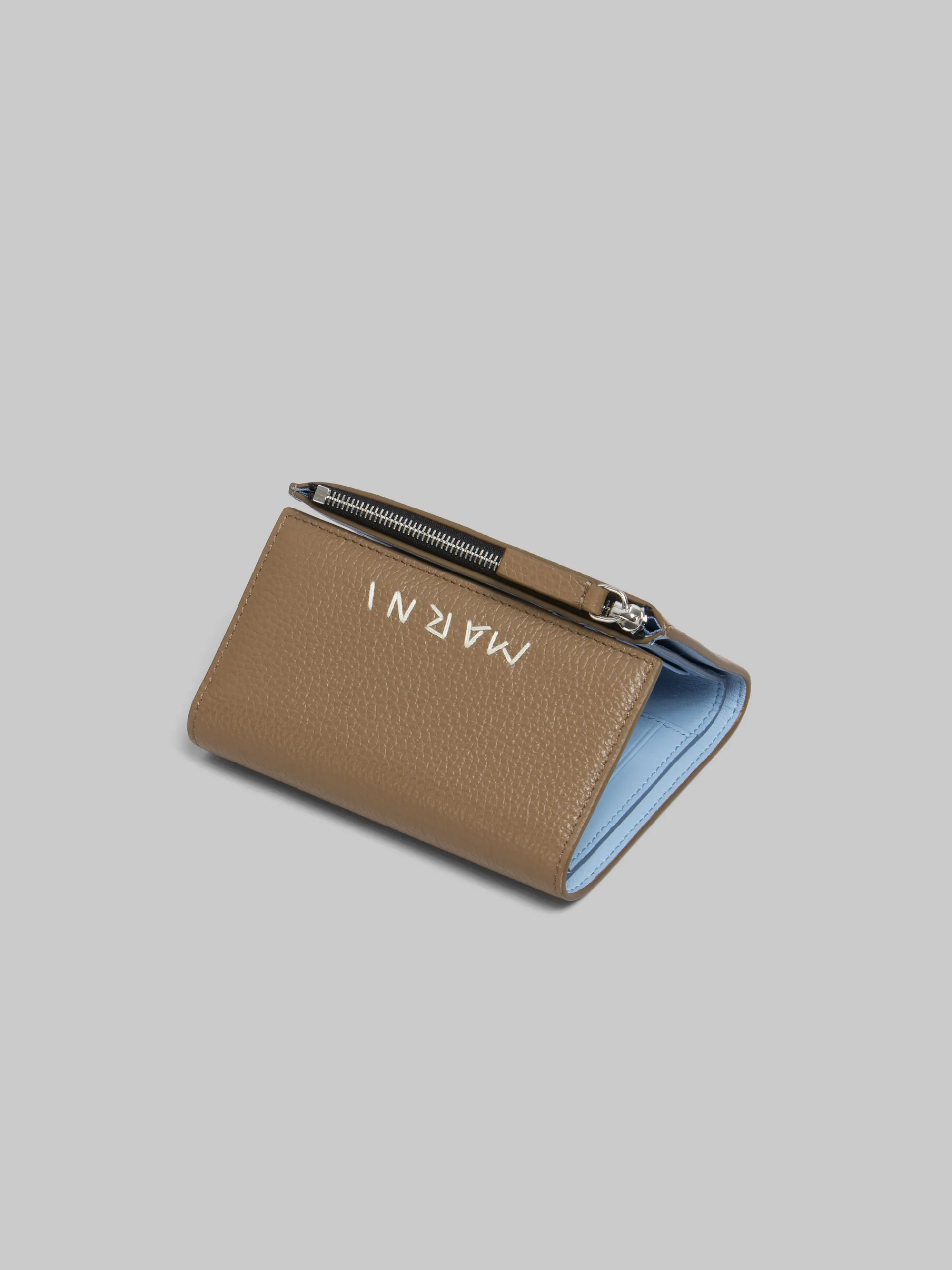 Wallets & Small Leather Goods>Marni Brown Leather Trifold Wallet With Mending CRETA