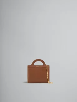 Wallets & Small Leather Goods>Marni Brown Leather Tropicalia Wallet With Chain Strap MAROON
