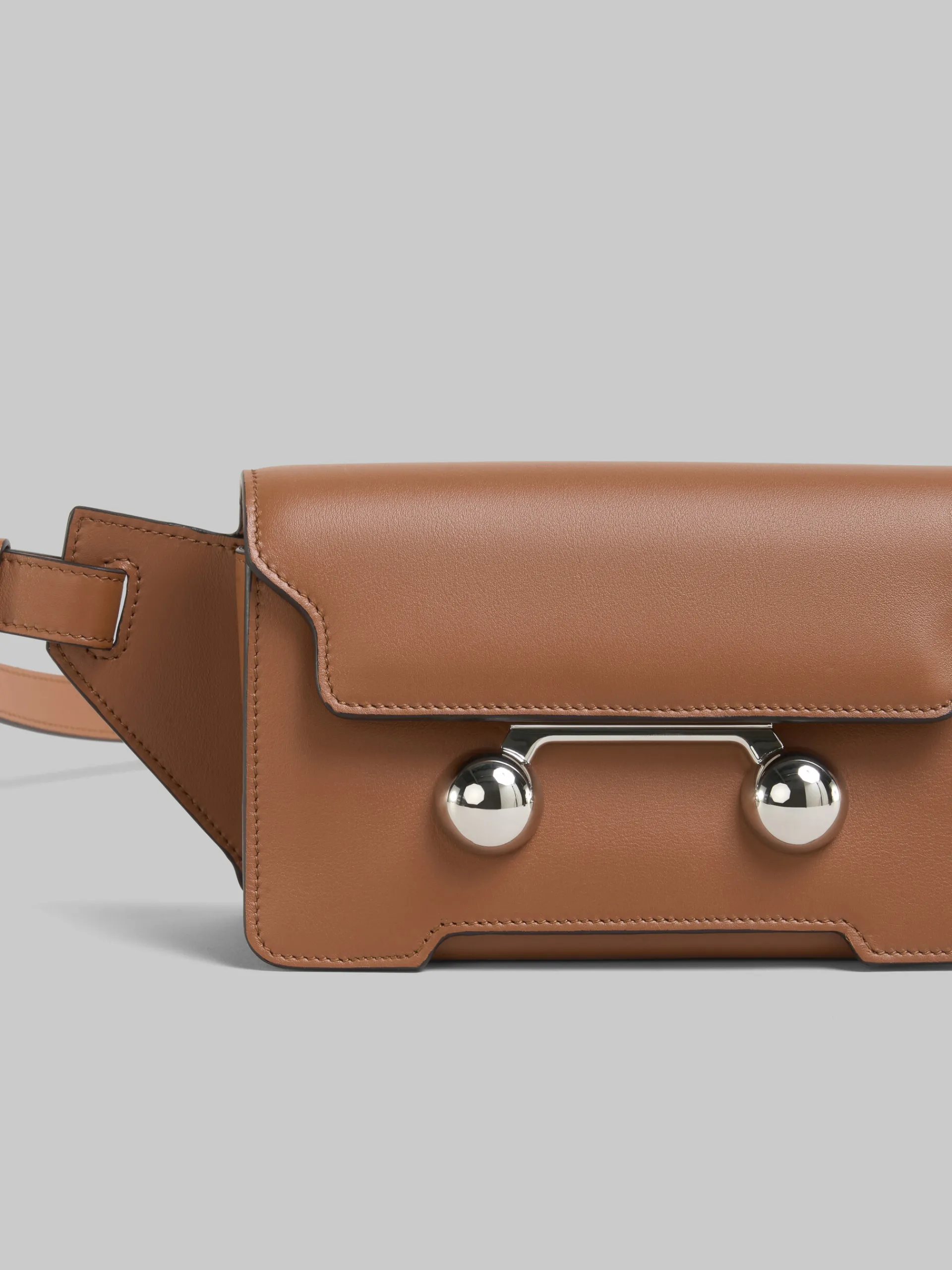 Belt Bags | Trunkaroo Bag>Marni Brown Leather Trunkaroo Crossbody Bag CINNAMON