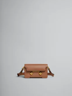 Trunkaroo Bag | Shoulder Bags>Marni Brown Leather Trunkaroo Mini Shoulder Bag CINNAMON