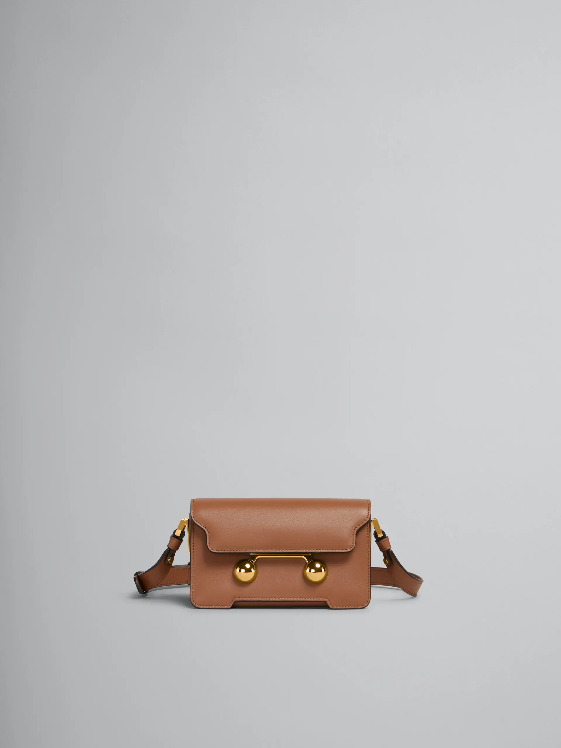 Trunkaroo Bag | Shoulder Bags>Marni Brown Leather Trunkaroo Mini Shoulder Bag CINNAMON