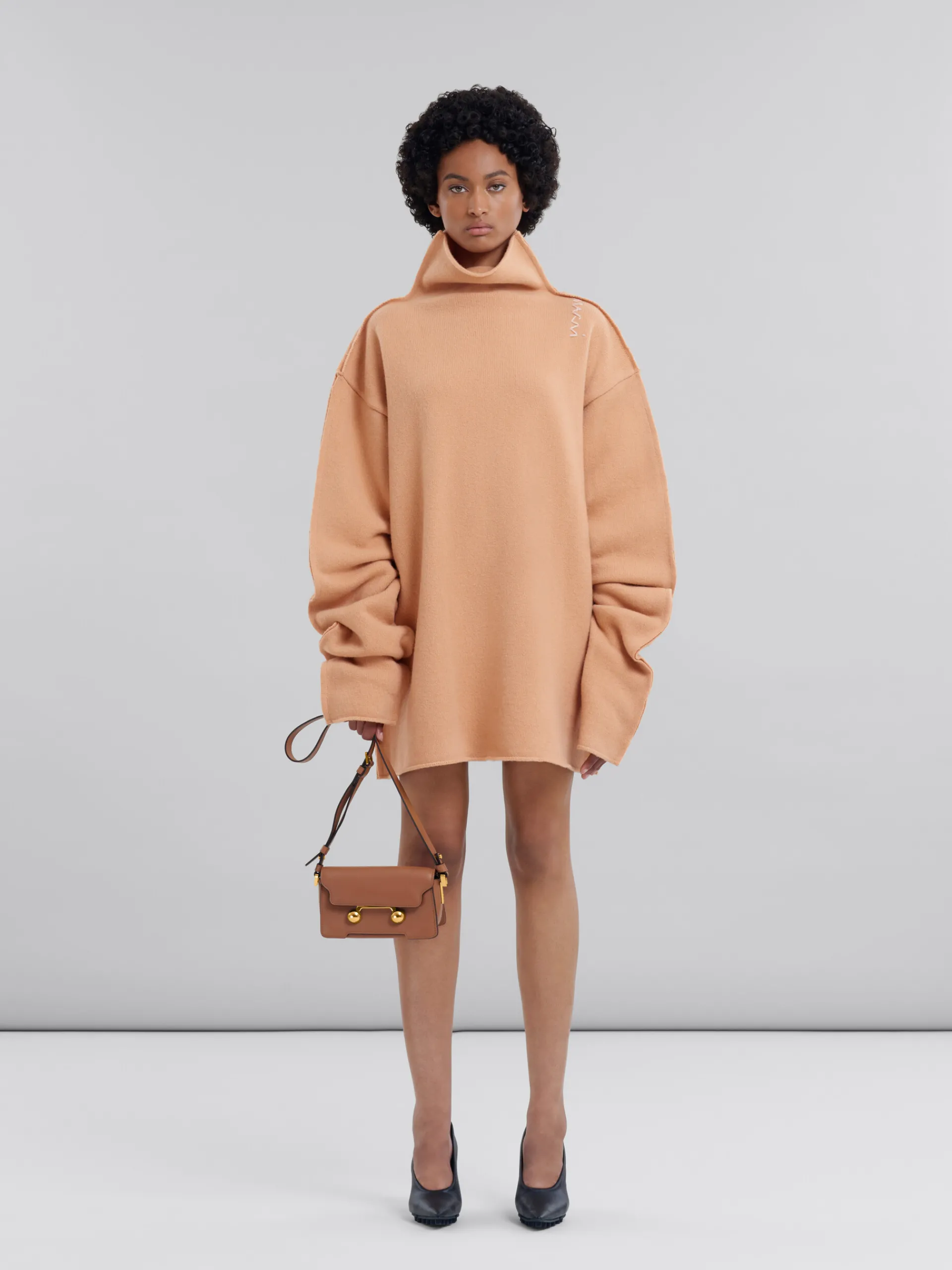 Trunkaroo Bag | Shoulder Bags>Marni Brown Leather Trunkaroo Mini Shoulder Bag CINNAMON