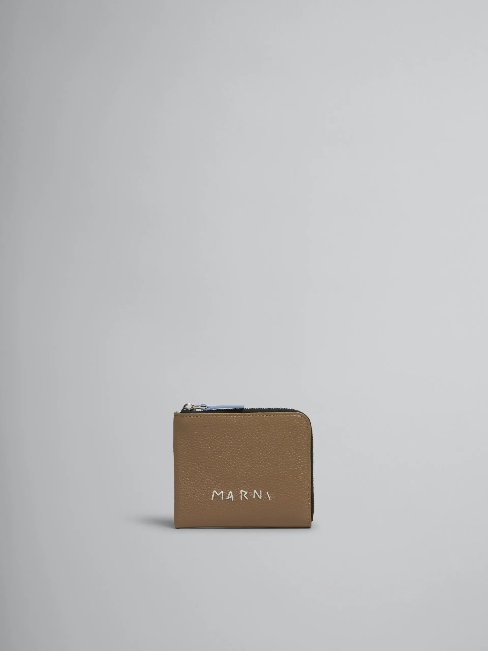 Wallets & Small Leather Goods>Marni Brown Leather Zip-around Wallet With Mending CRETA