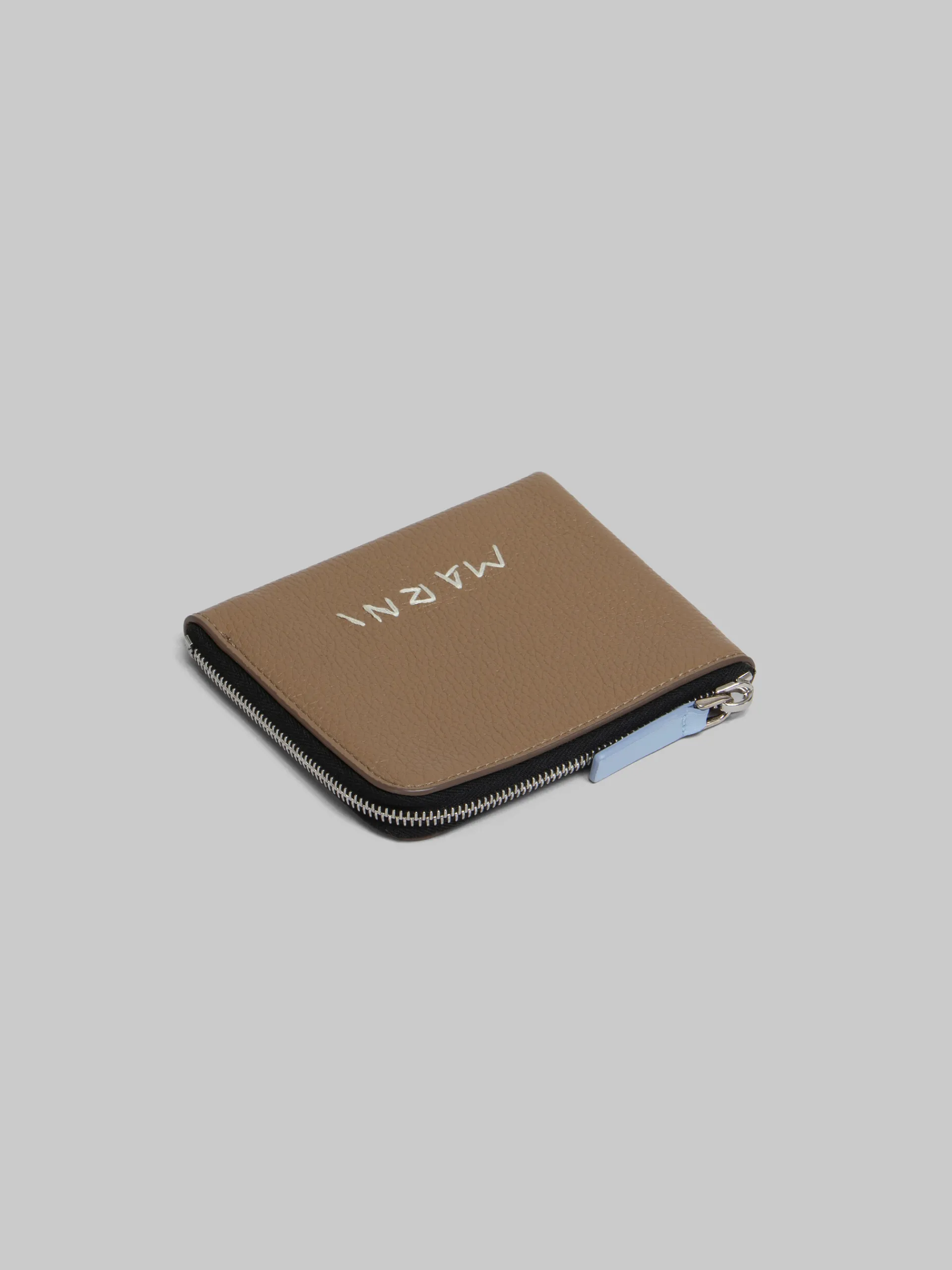 Wallets & Small Leather Goods>Marni Brown Leather Zip-around Wallet With Mending CRETA