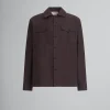 Matching Sets | Tops & T-Shirts>Marni Brown Organic Cotton Satin Shirt MOCA