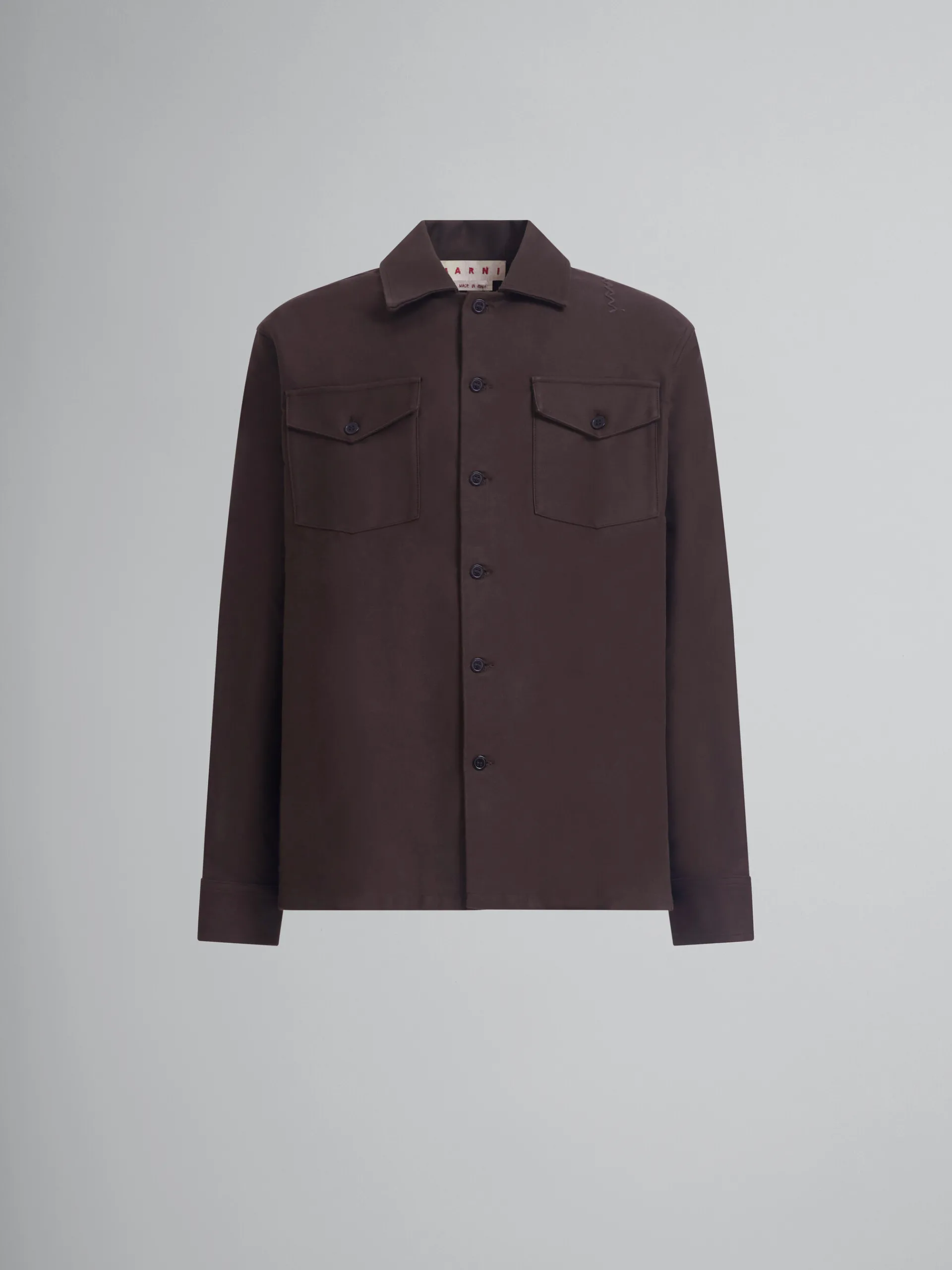 Matching Sets | Tops & T-Shirts>Marni Brown Organic Cotton Satin Shirt MOCA