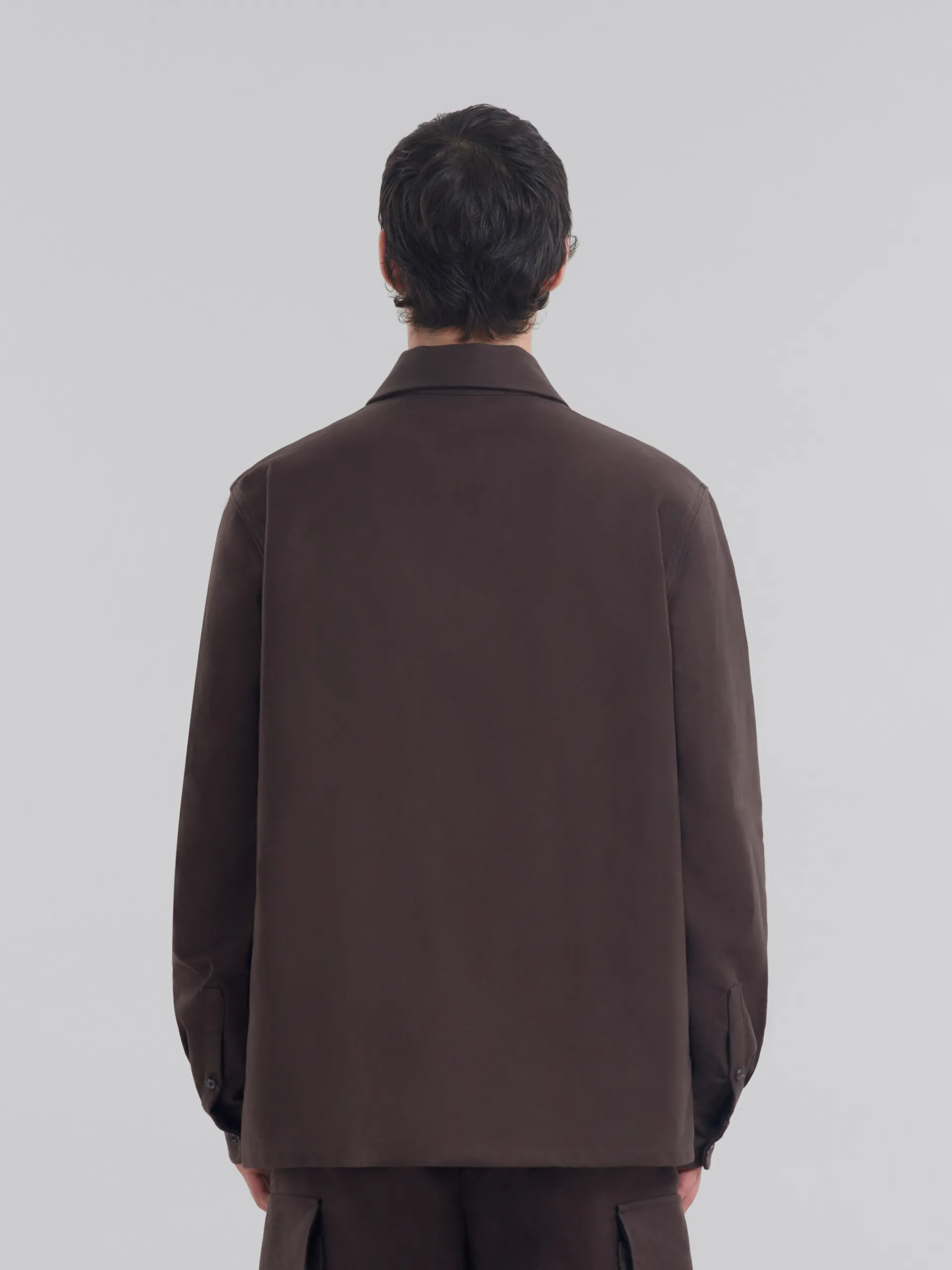 Matching Sets | Tops & T-Shirts>Marni Brown Organic Cotton Satin Shirt MOCA
