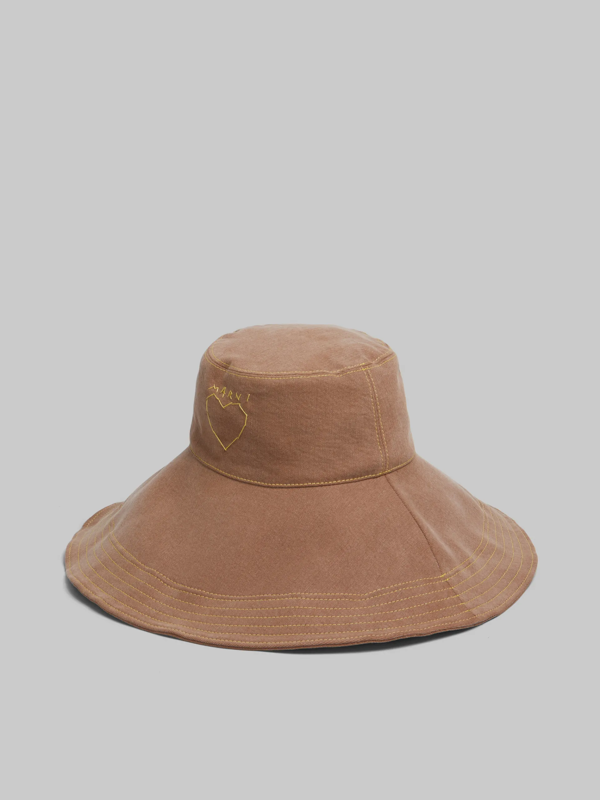 Hats>Marni Brown Organic Denim Hat RAISIN