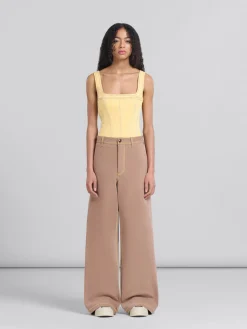 Matching Sets | Denim>Marni Brown Organic Denim Trousers With Contrast Stitching RAISIN