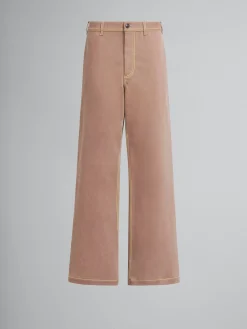 Matching Sets | Denim>Marni Brown Organic Denim Trousers With Contrast Stitching RAISIN