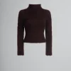 Knitwear>Marni Brushed Brown Mohair Turtleneck CHESTNUT