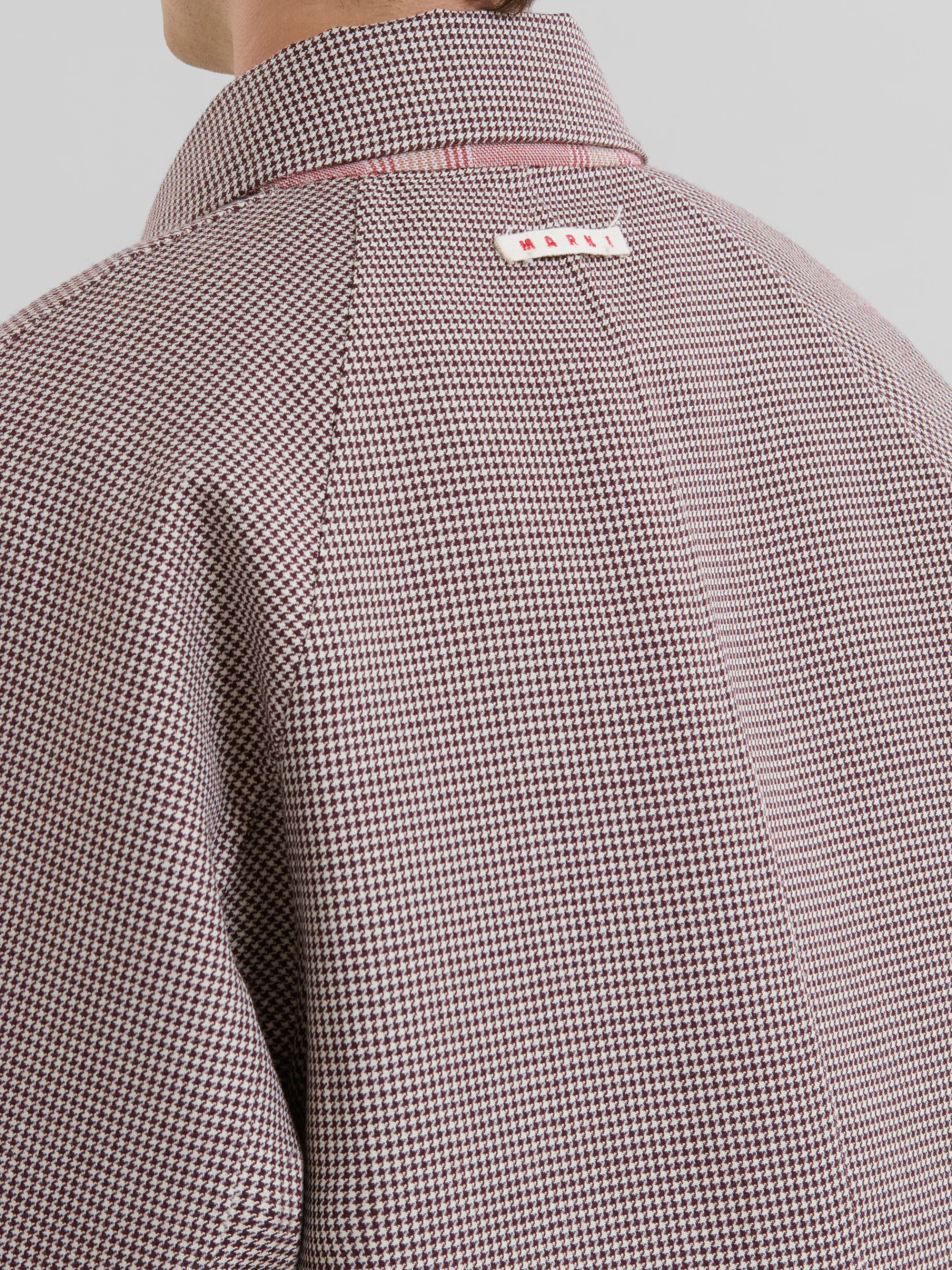 Coats & Jackets>Marni Burgundy Checked Wool Single-breasted Coat BLACKCHERRY