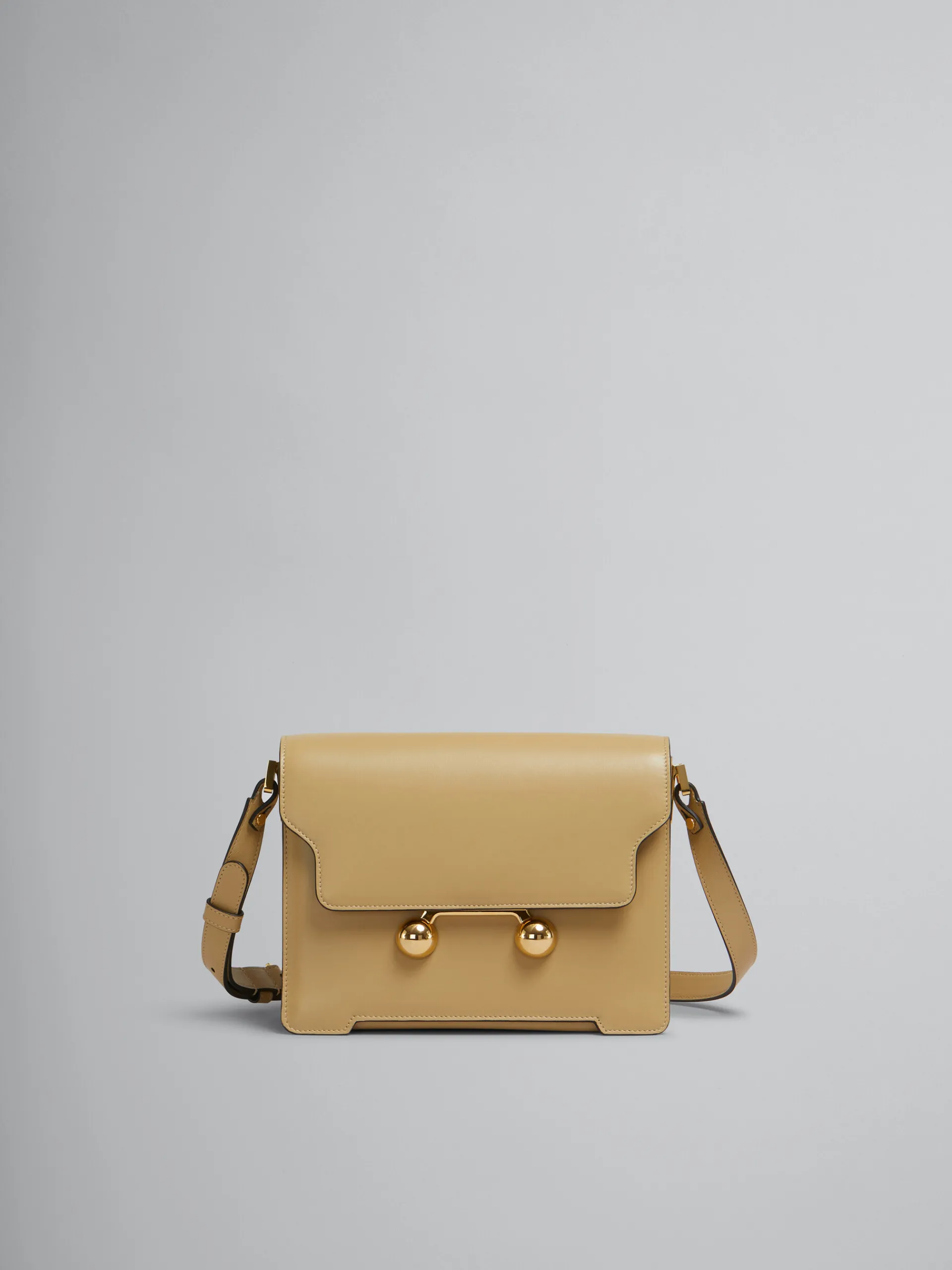Trunkaroo Bag | Crossbody Bags>Marni Camel Leather Trunkaroo Medium Shoulder Bag NOMAD/BEIGE