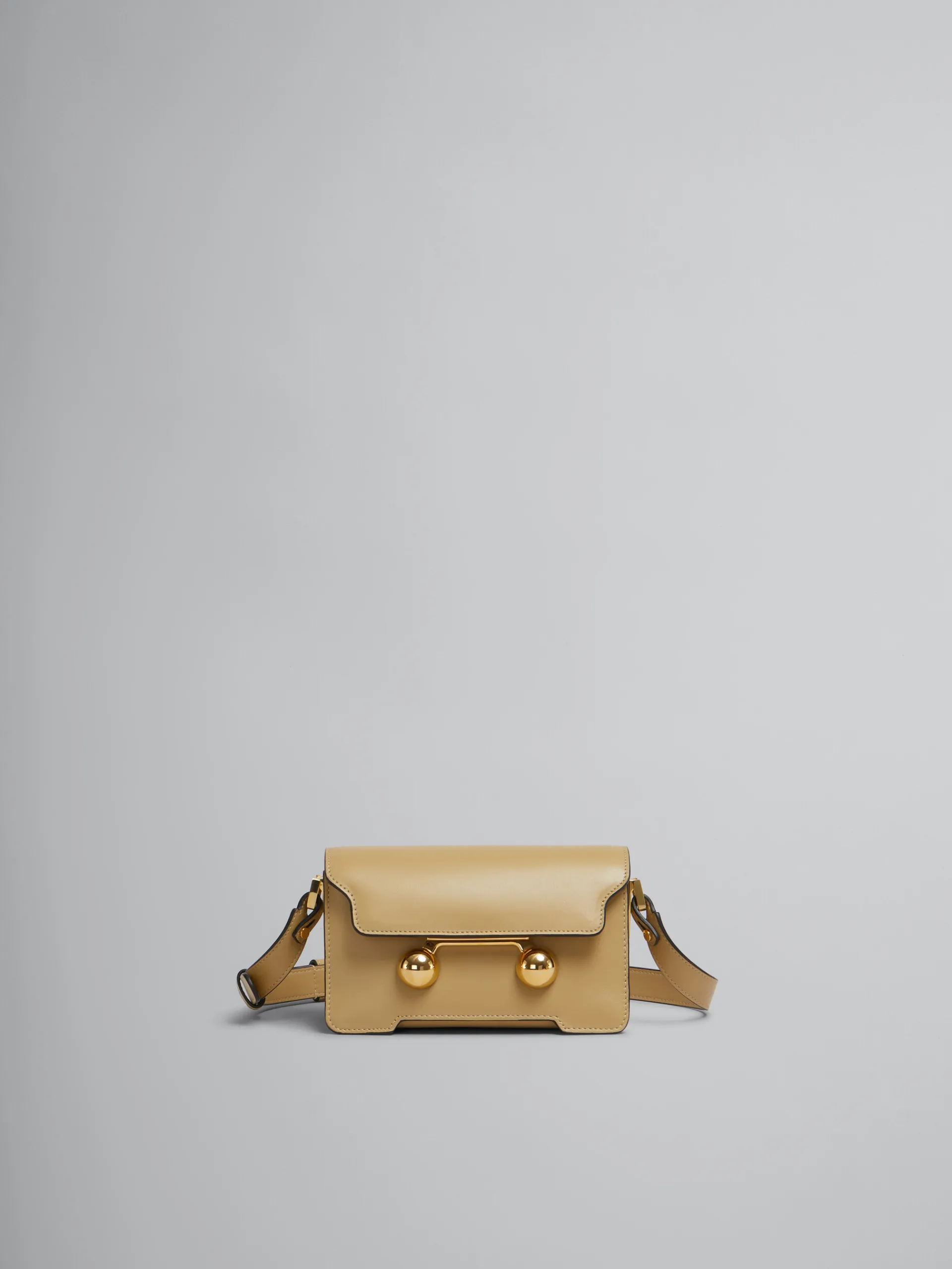 Trunkaroo Bag | Crossbody Bags>Marni Camel Leather Trunkaroo Mini Shoulder Bag NOMAD/BEIGE