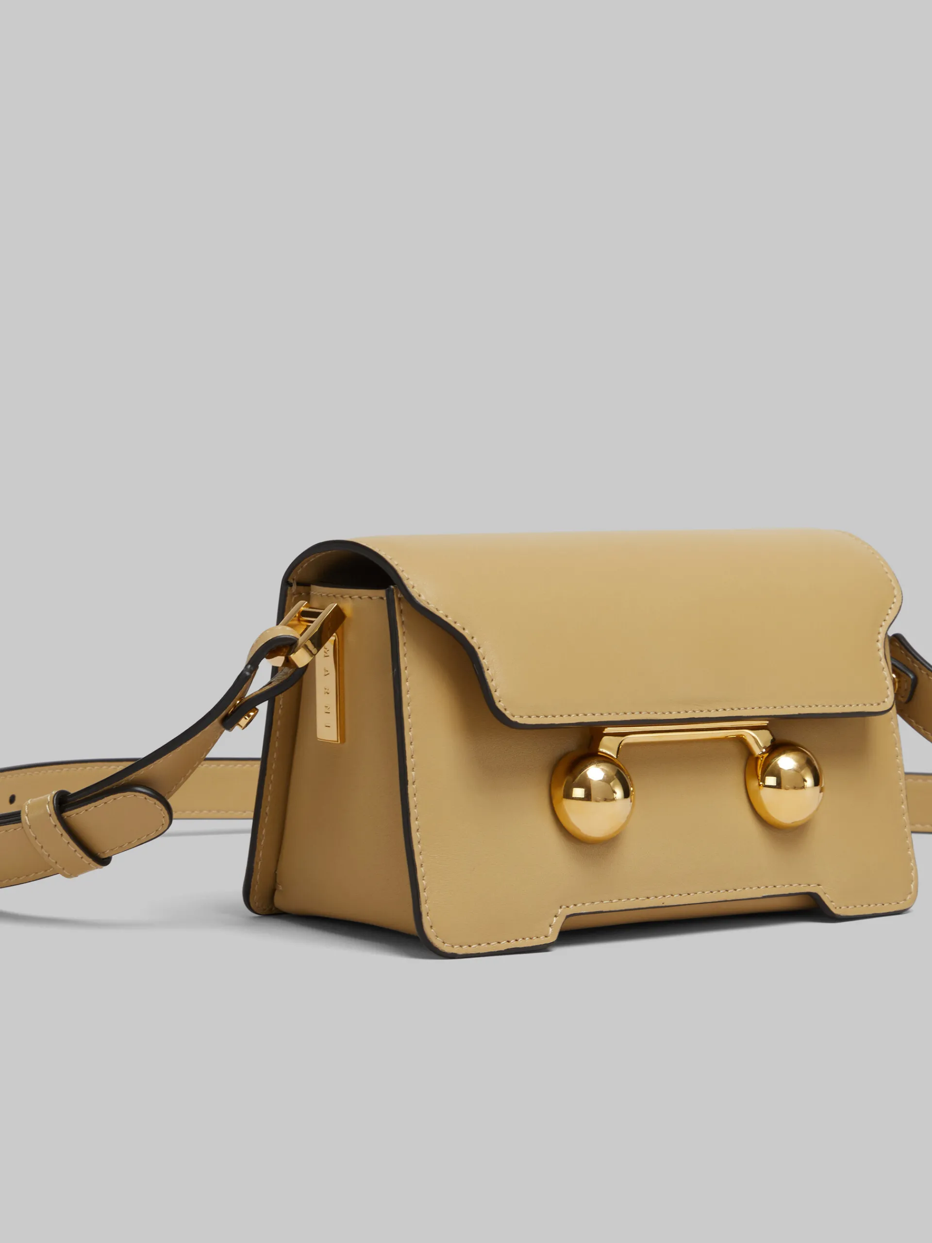Trunkaroo Bag | Crossbody Bags>Marni Camel Leather Trunkaroo Mini Shoulder Bag NOMAD/BEIGE