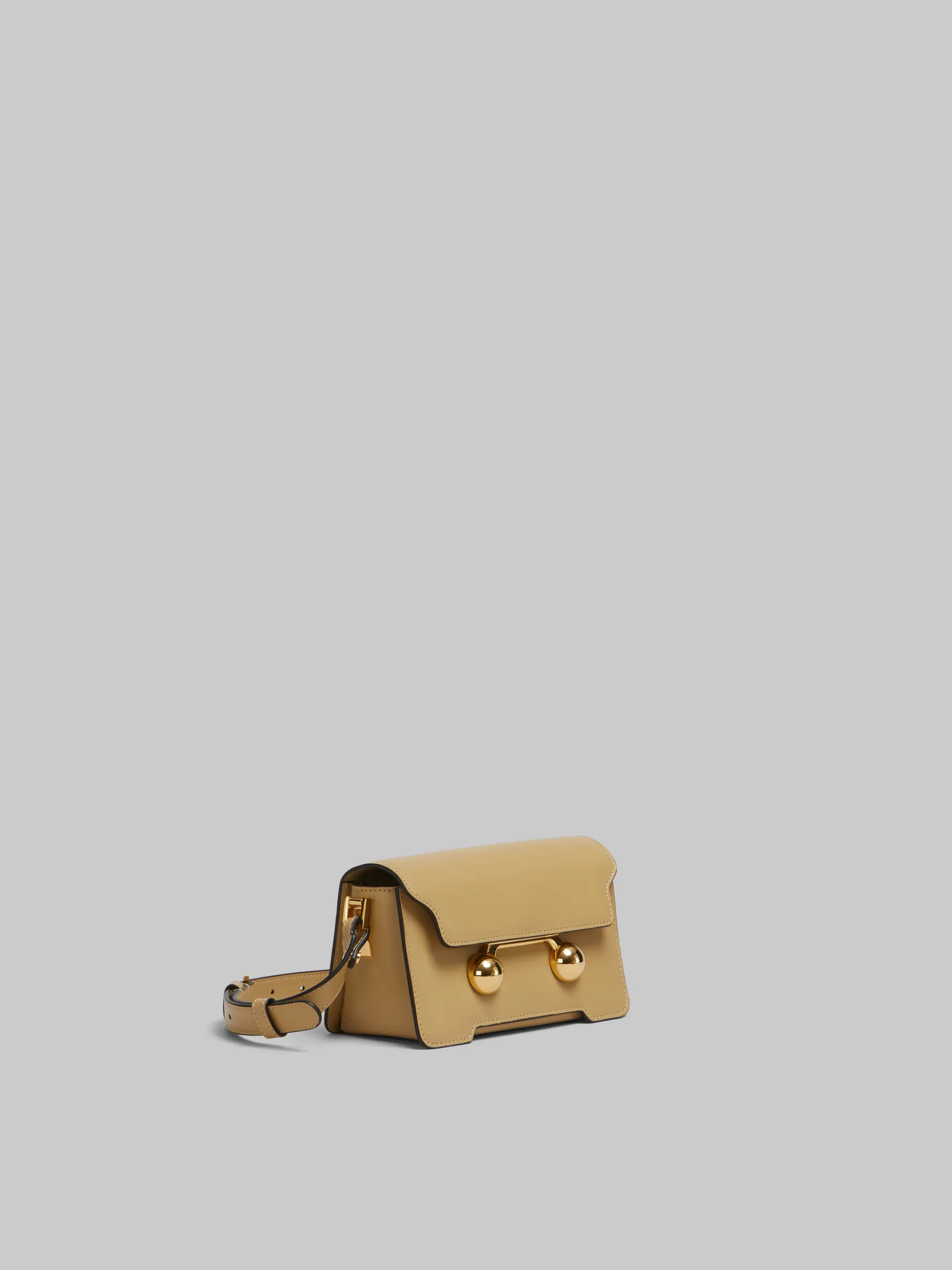 Trunkaroo Bag | Crossbody Bags>Marni Camel Leather Trunkaroo Mini Shoulder Bag NOMAD/BEIGE