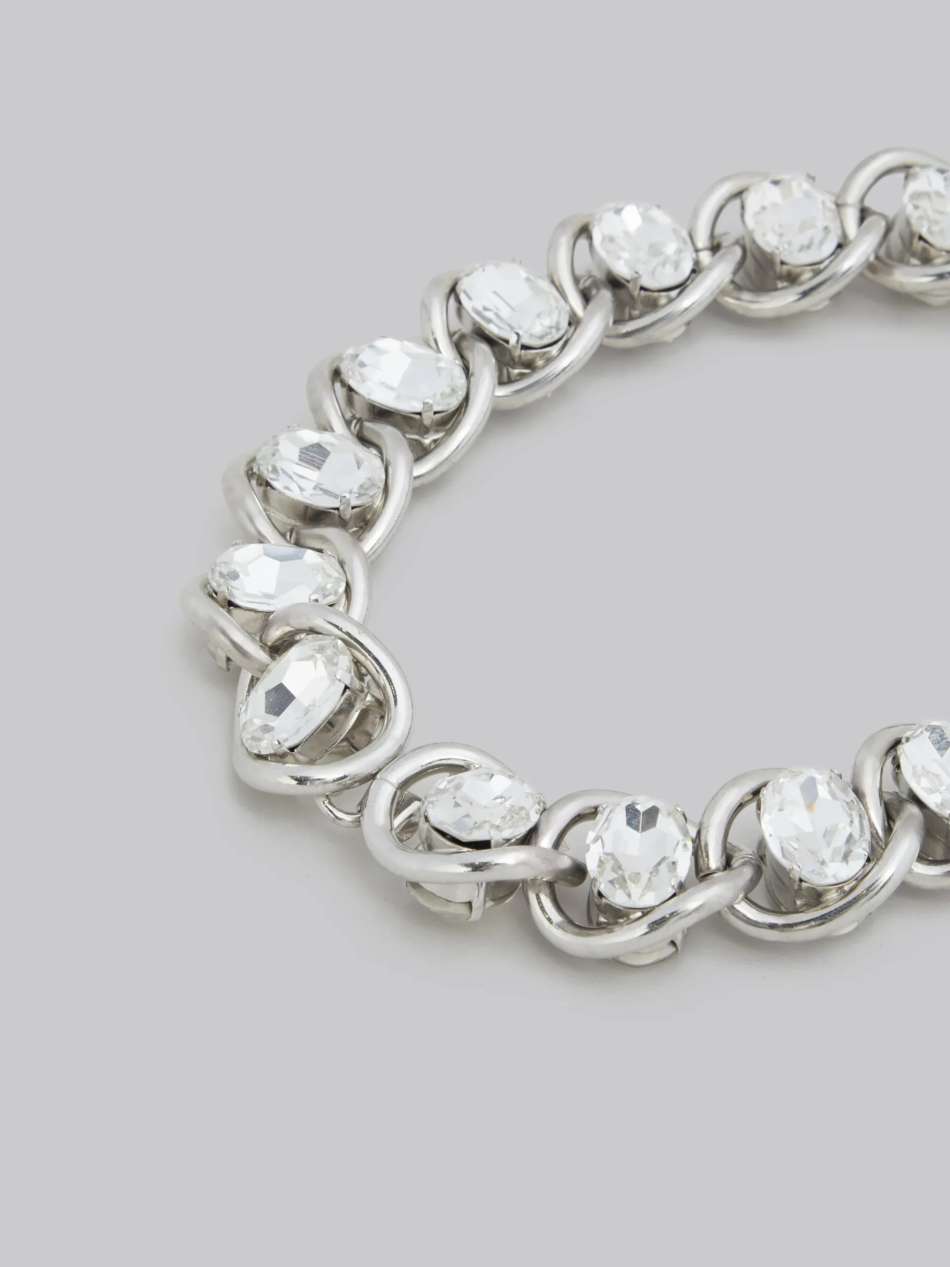 Necklaces>Marni Chunky Chain Necklace With Rhinestones GLASS