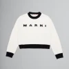 Kids>Marni Colorblock Wool-cashmere Blend Crewneck Sweater NATURAL