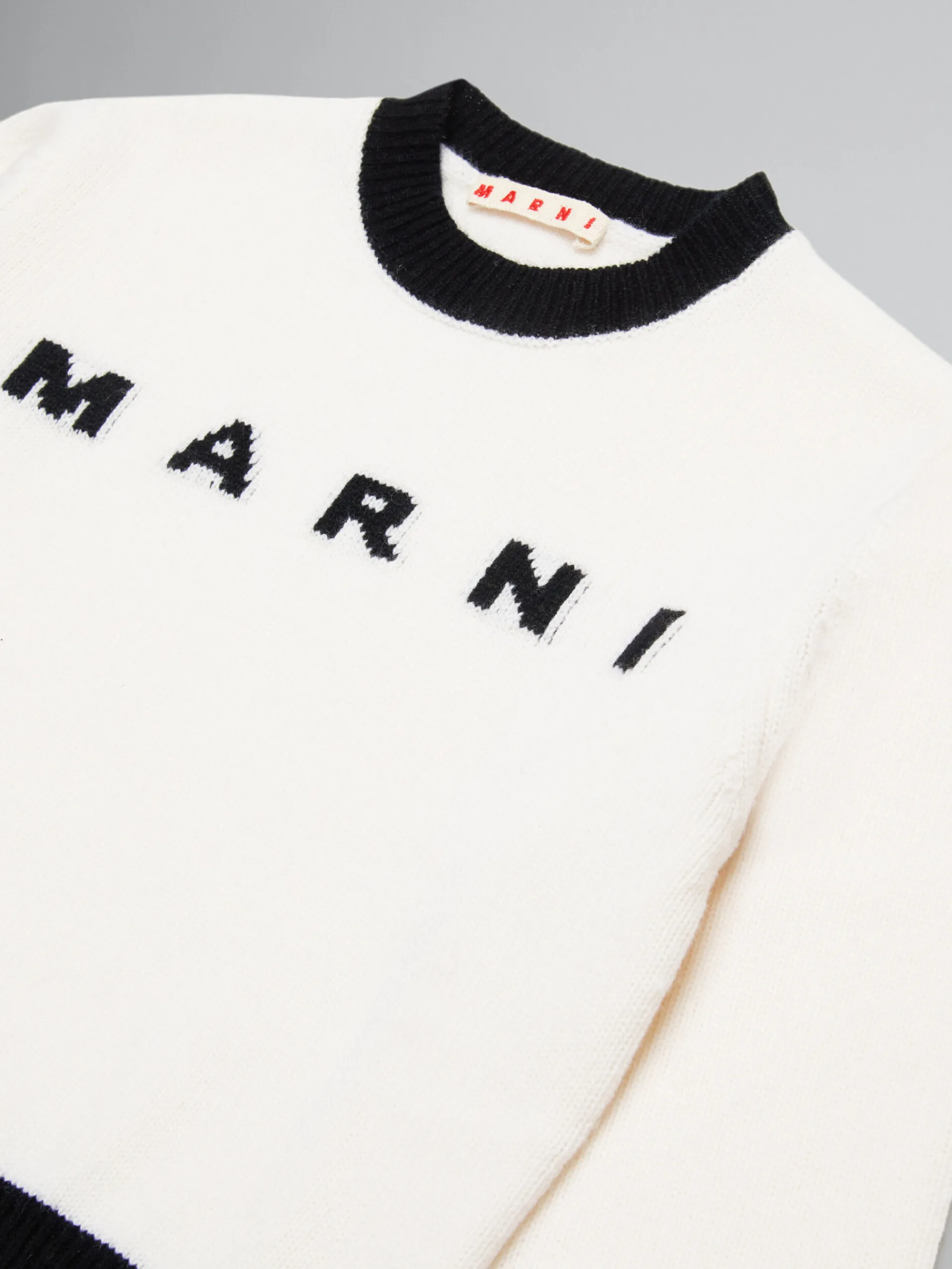 Kids>Marni Colorblock Wool-cashmere Blend Crewneck Sweater NATURAL