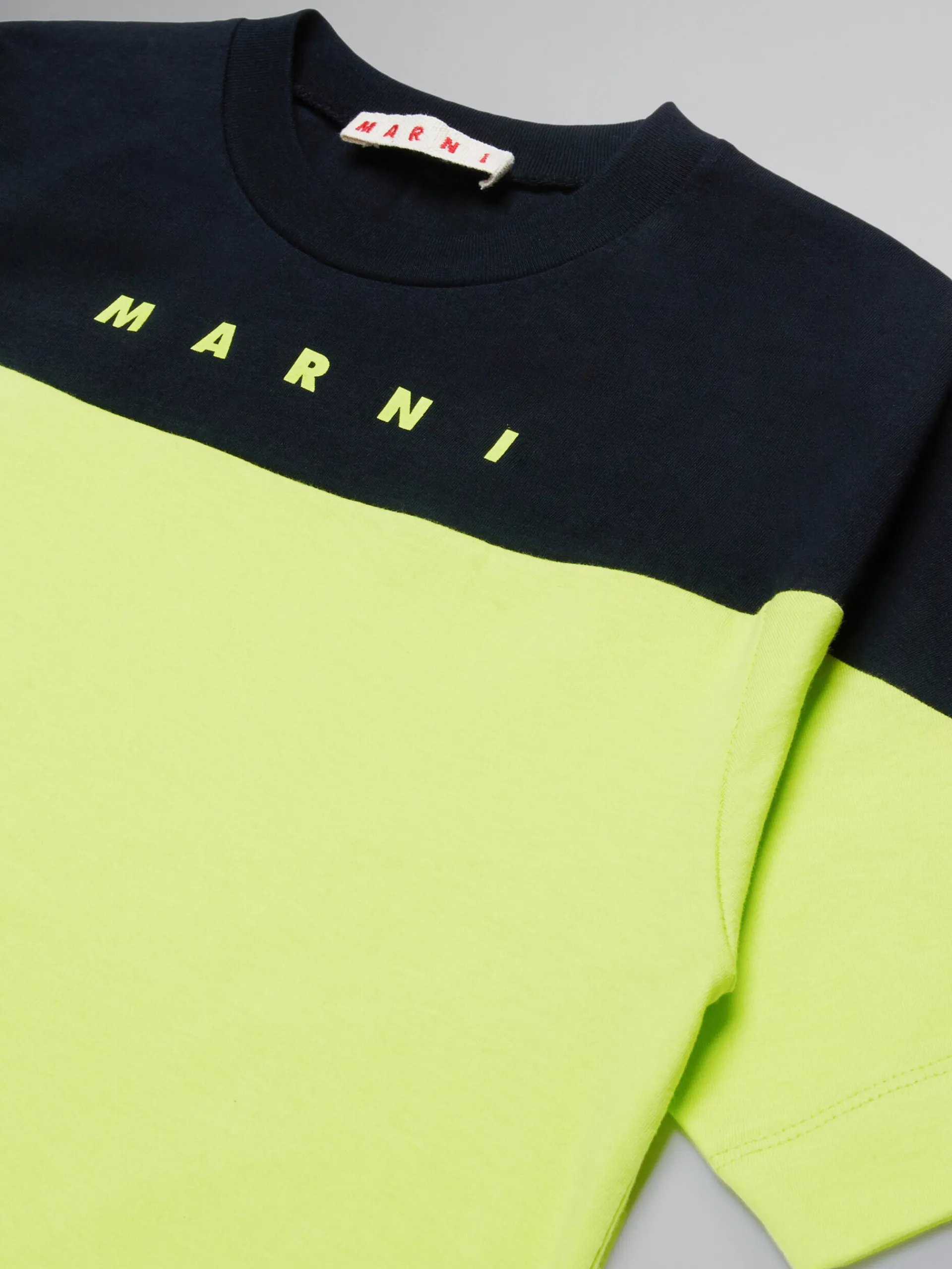 Kids>Marni Colourblock T-shirt With Logo SULPHUR SPRING