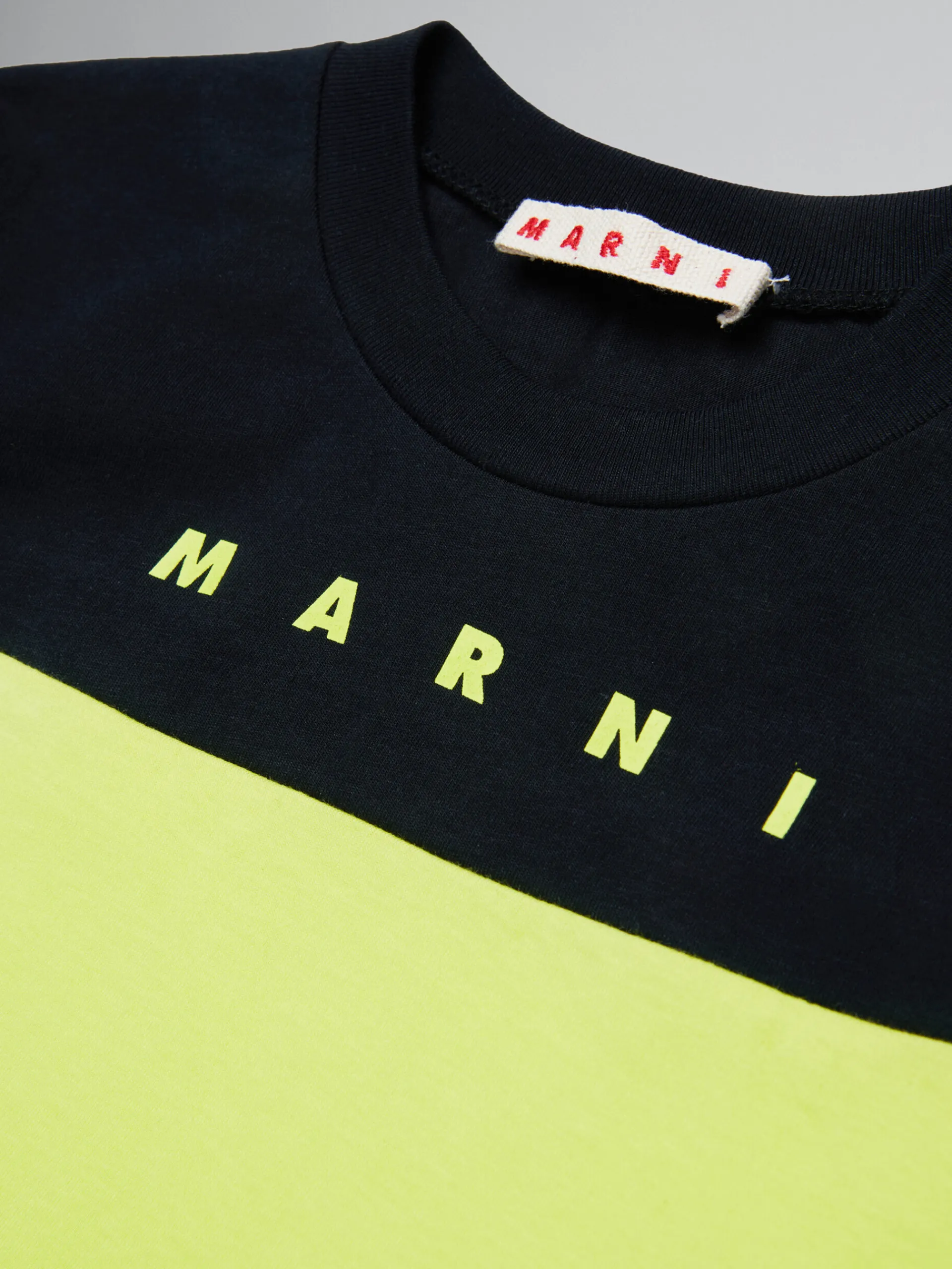 Kids>Marni Colourblock T-shirt With Logo SULPHUR SPRING