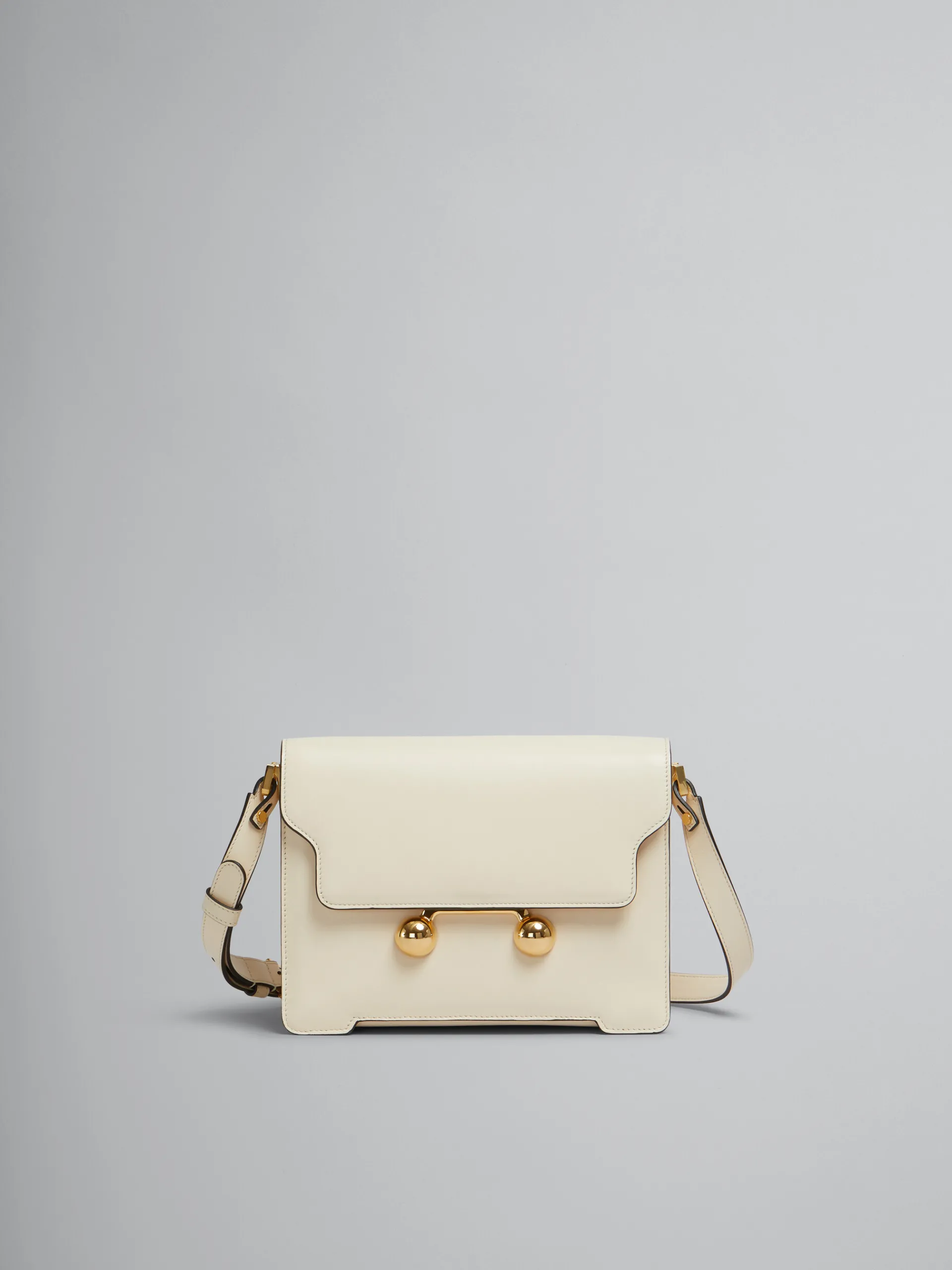 Trunkaroo Bag | Crossbody Bags>Marni Cream Leather Trunkaroo Medium Shoulder Bag SHELL
