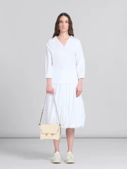 Trunkaroo Bag | Crossbody Bags>Marni Cream Leather Trunkaroo Medium Shoulder Bag SHELL