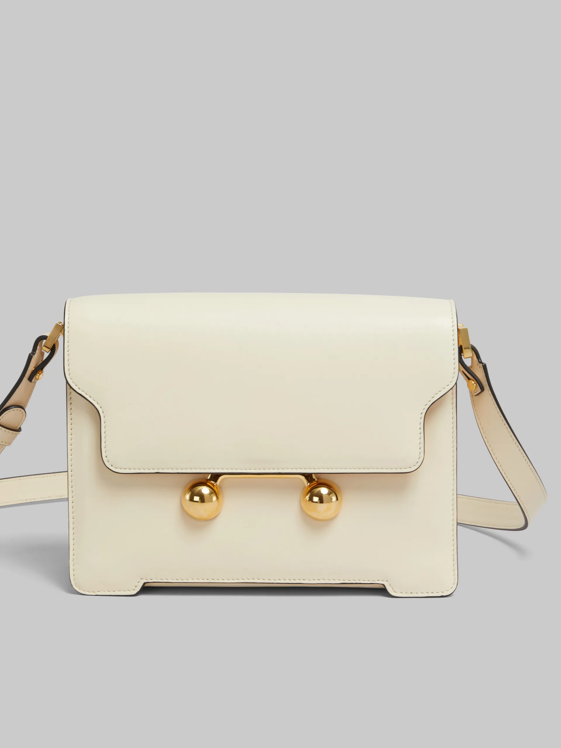 Trunkaroo Bag | Crossbody Bags>Marni Cream Leather Trunkaroo Medium Shoulder Bag SHELL