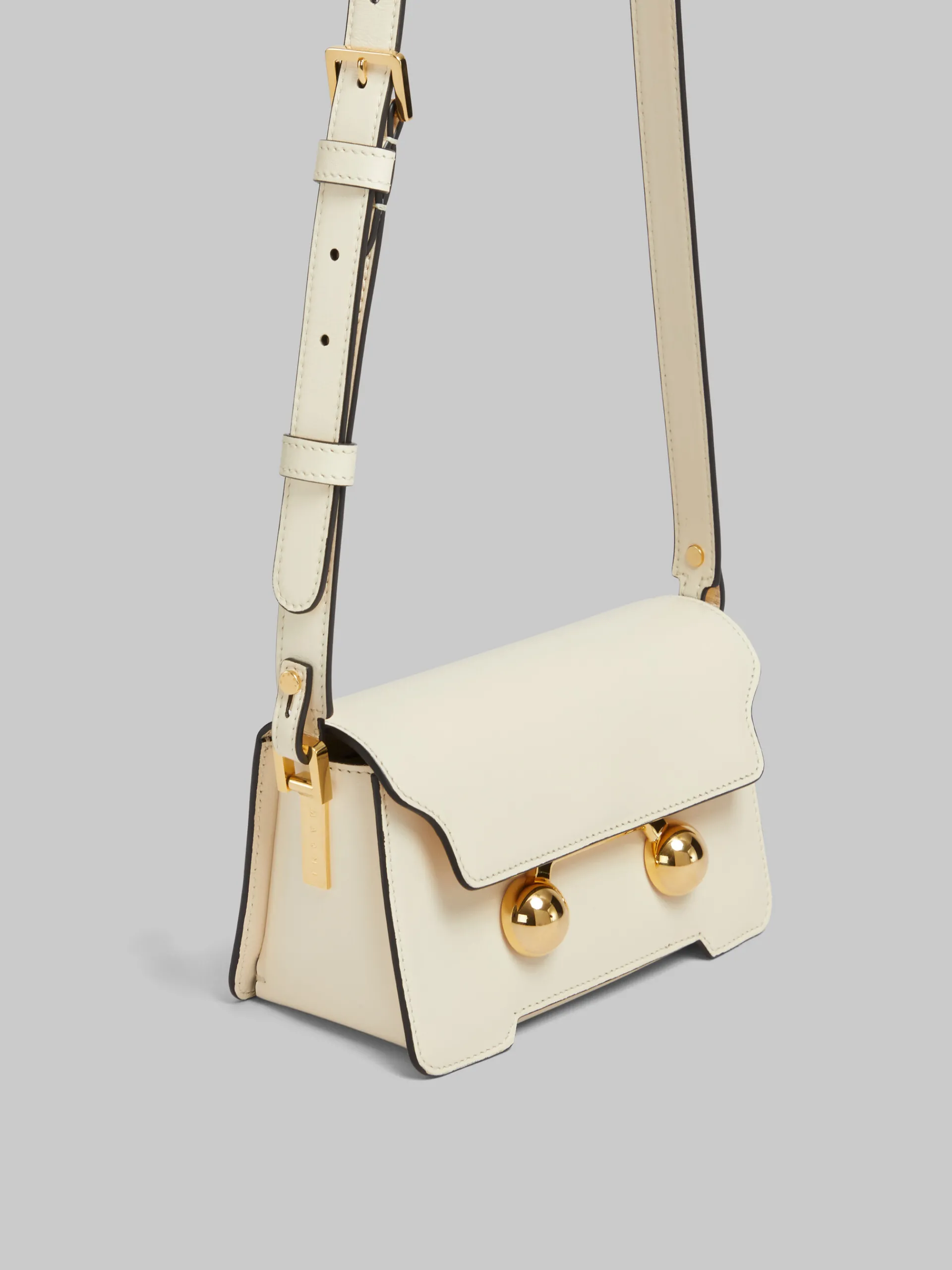 Trunkaroo Bag | Crossbody Bags>Marni Cream Leather Trunkaroo Mini Shoulder Bag SHELL