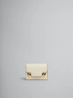 Wallets & Small Leather Goods>Marni Cream Leather Trunkaroo Trifold Wallet SHELL