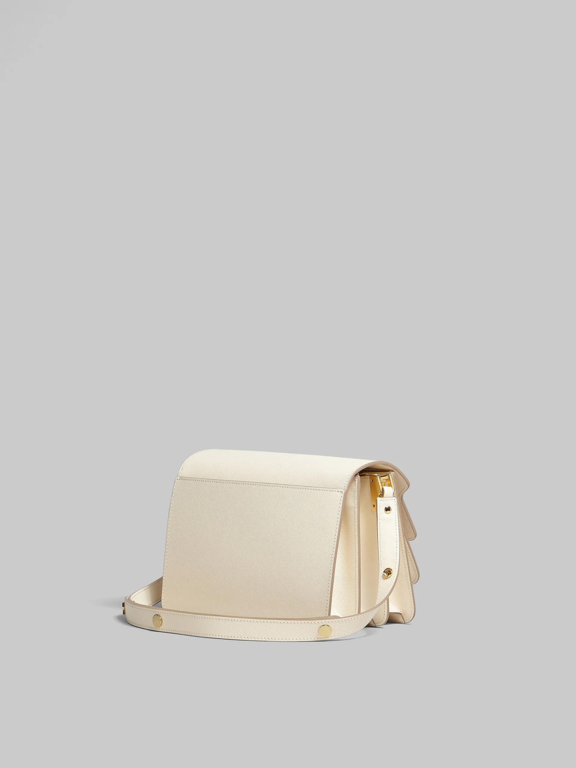 Shoulder Bags>Marni Cream Saffiano Leather Medium Trunk Bag TALC